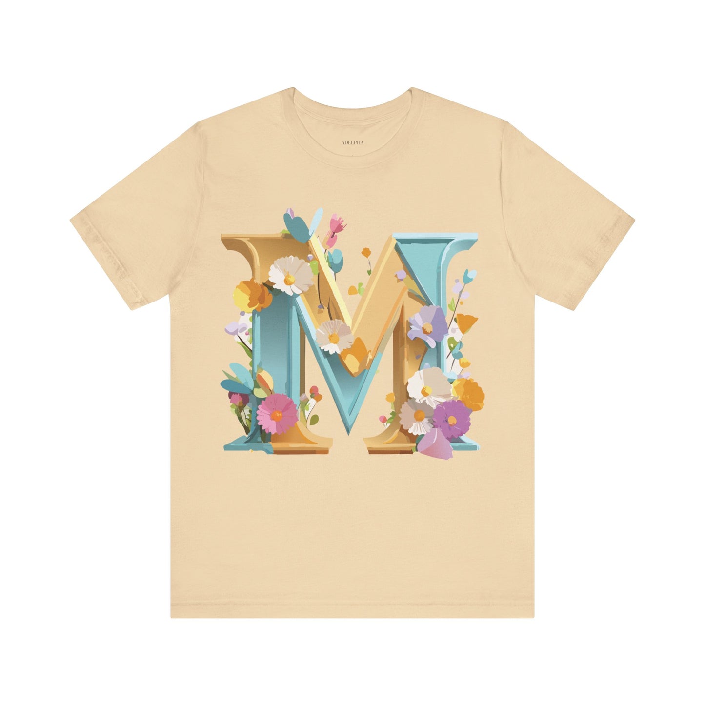Natural Cotton Tee Shirt - Letters Collection - M Printify