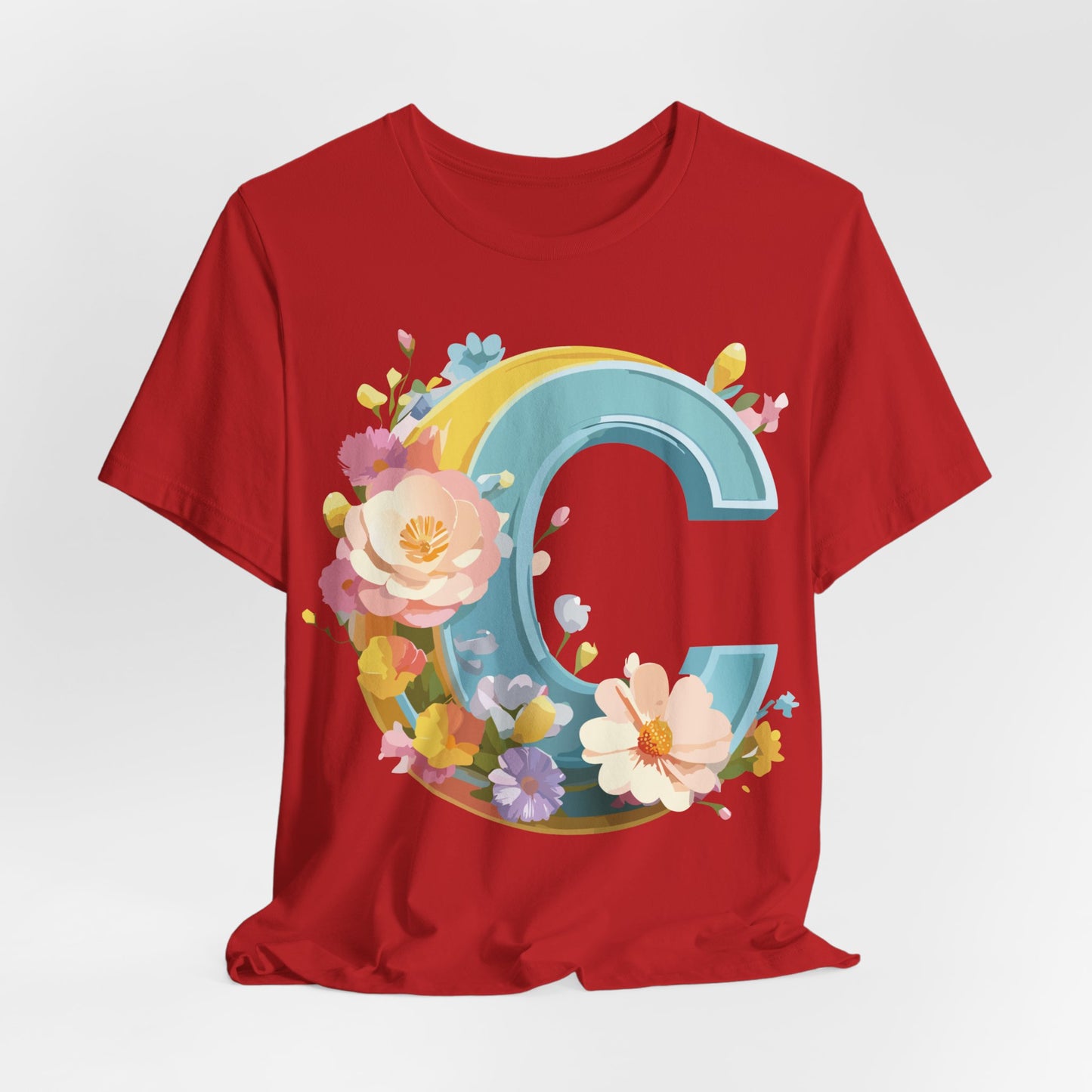Natural Cotton Tee Shirt - Letters Collection - C Printify