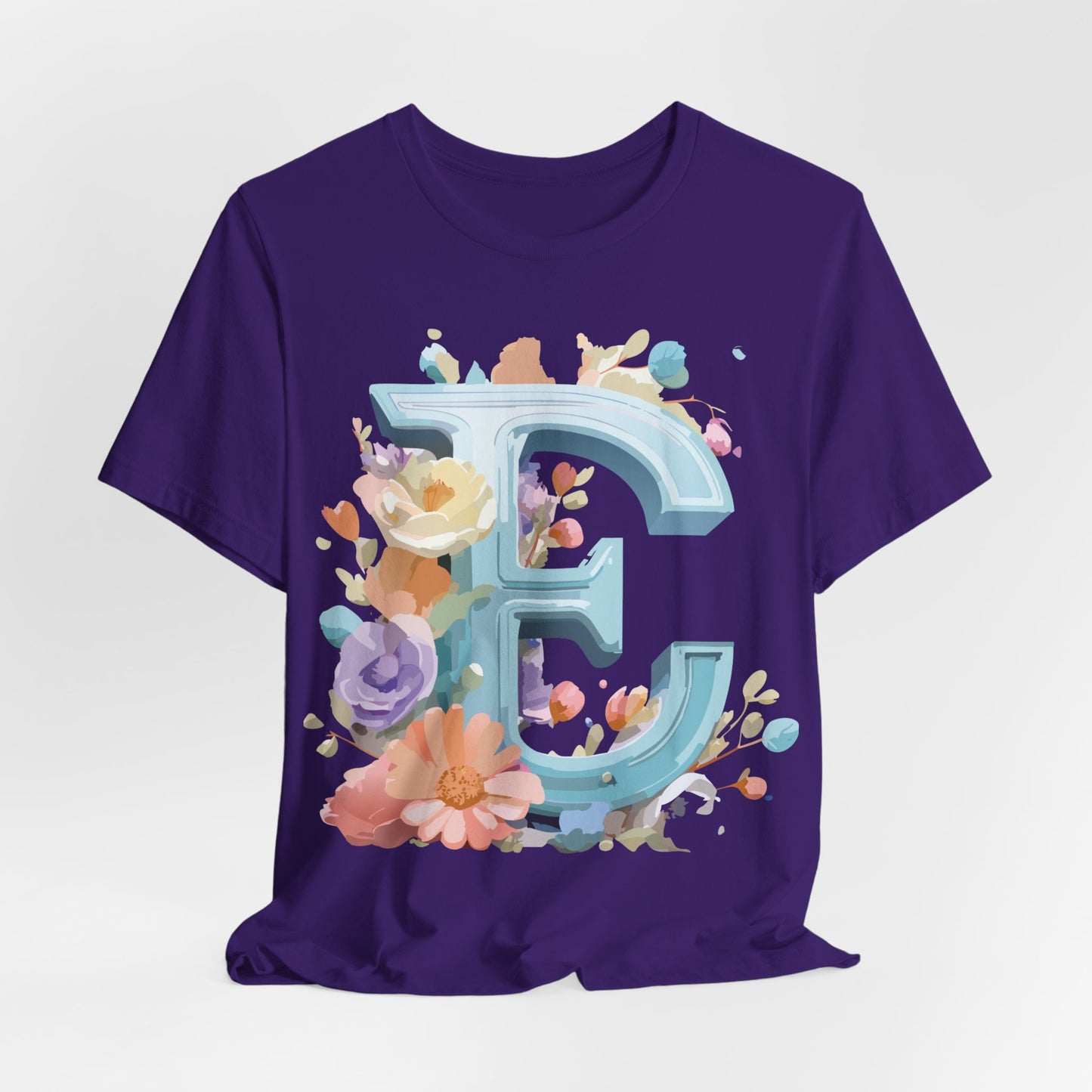 Natural Cotton Tee Shirt - Letters Collection - E Printify