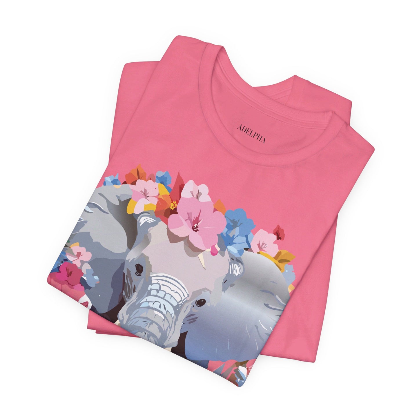 Natural Cotton Tee Shirt with Elephant Printify