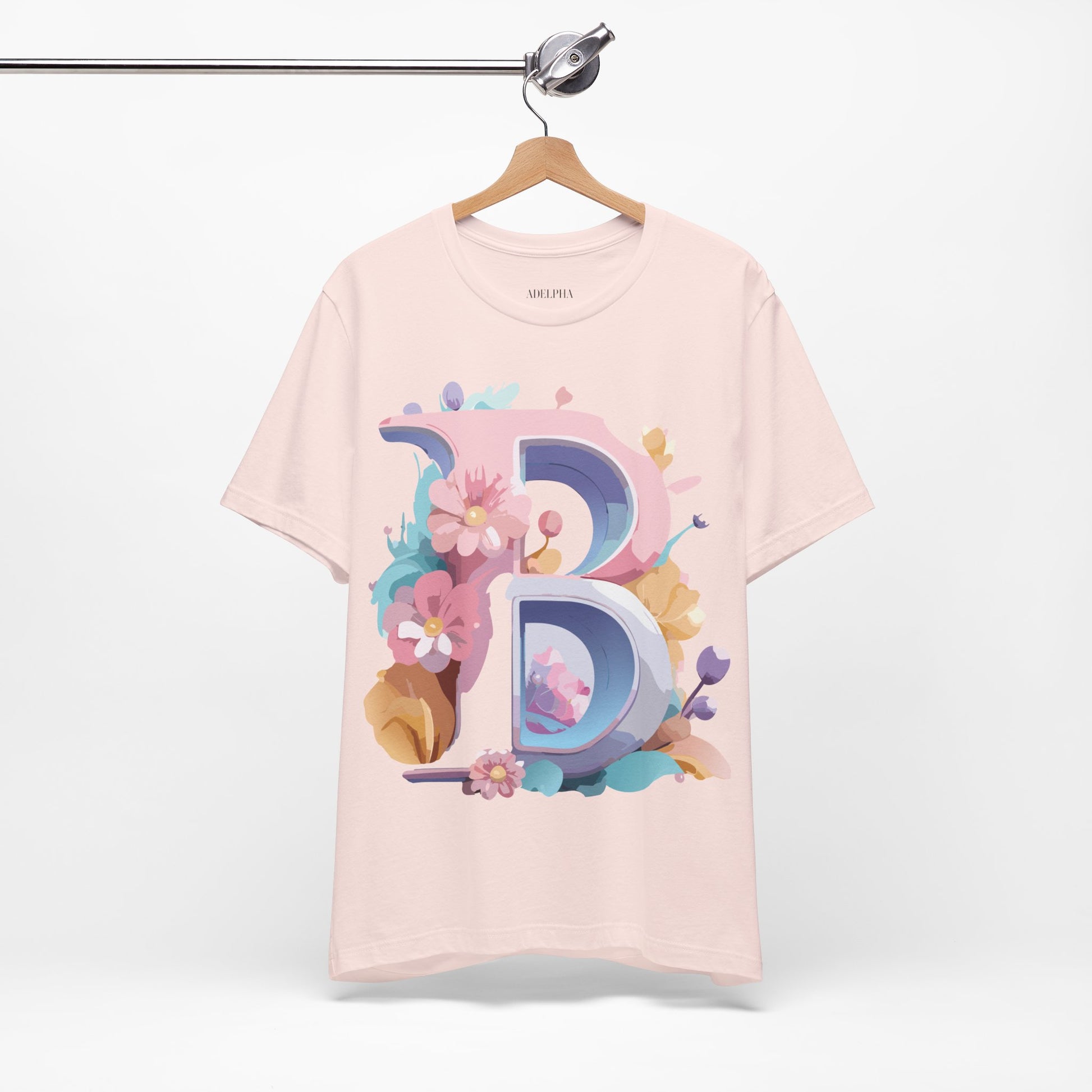 Natural Cotton Tee Shirt - Letters Collection - B Printify