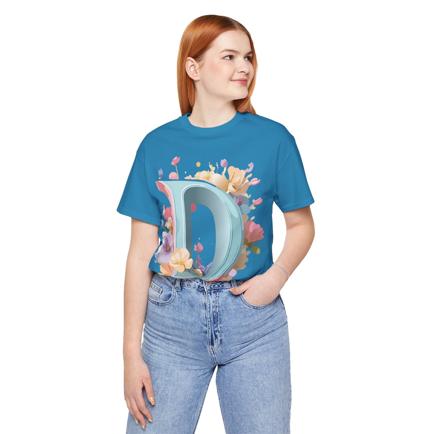 Natural Cotton Tee Shirt - Letters Collection - D Printify