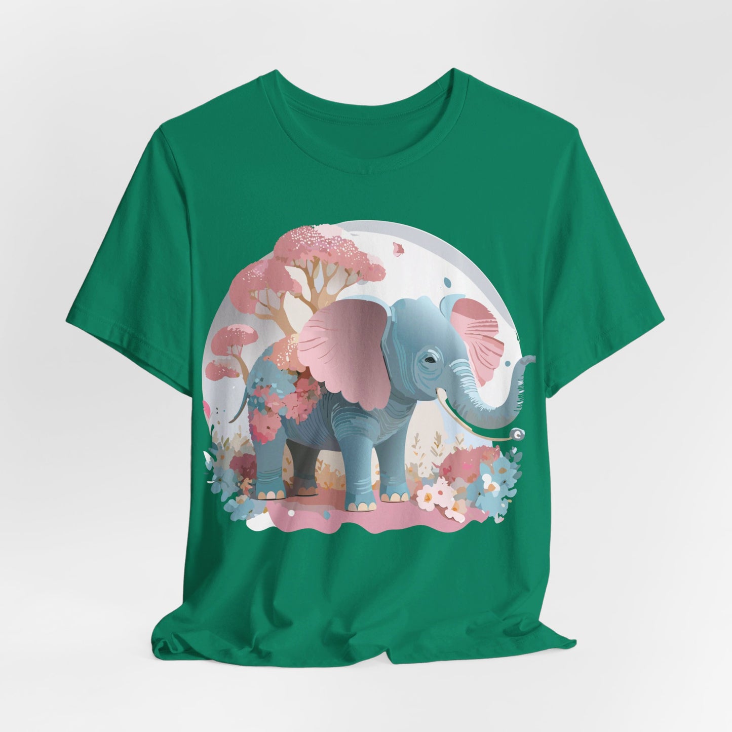 Natural Cotton Tee Shirt with Elephant Printify