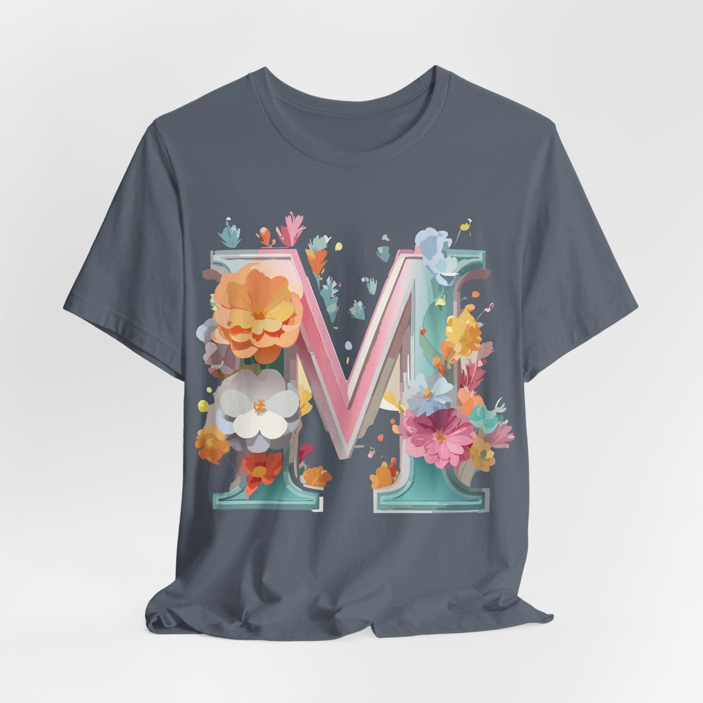 Natural Cotton Tee Shirt - Letters Collection - M Printify