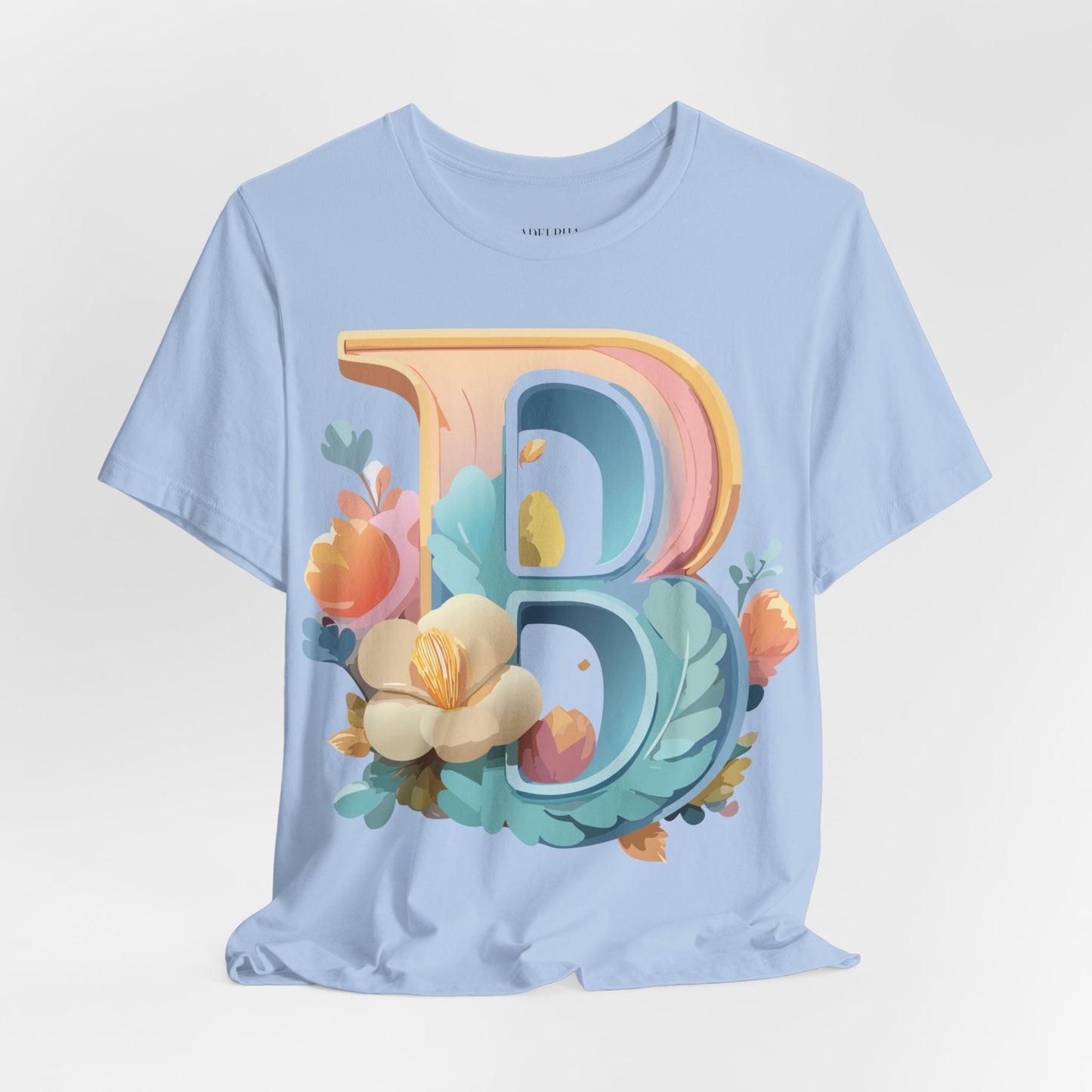 Natural Cotton Tee Shirt - Letters Collection - B Printify