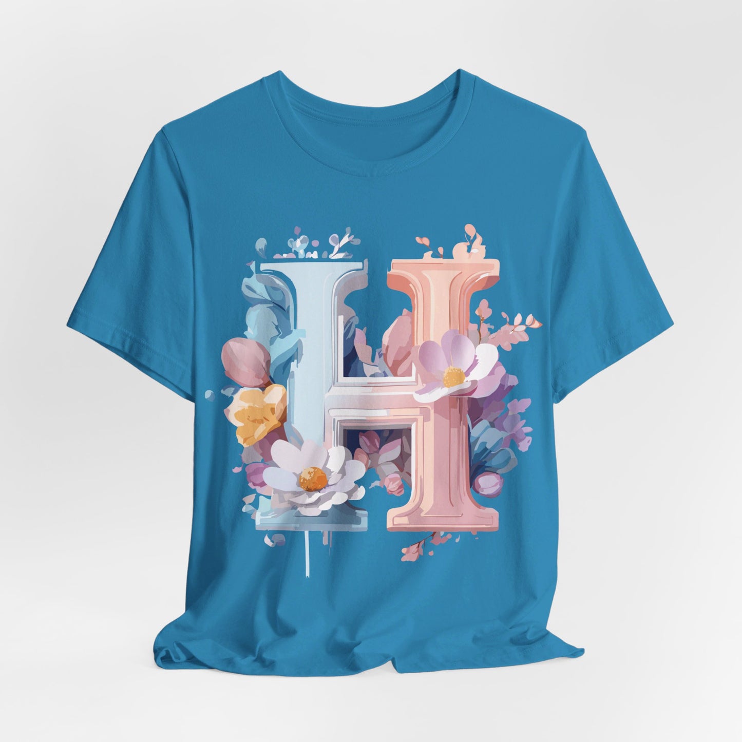 Natural Cotton Tee Shirt - Letters Collection - H Printify