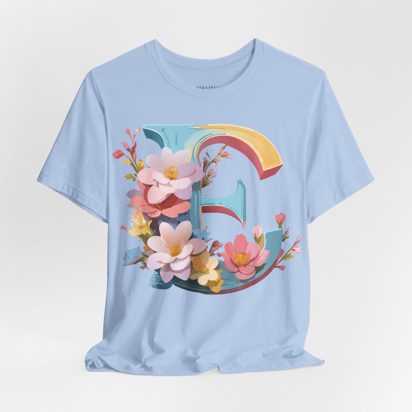 Natural Cotton Tee Shirt - Letters Collection - E Printify