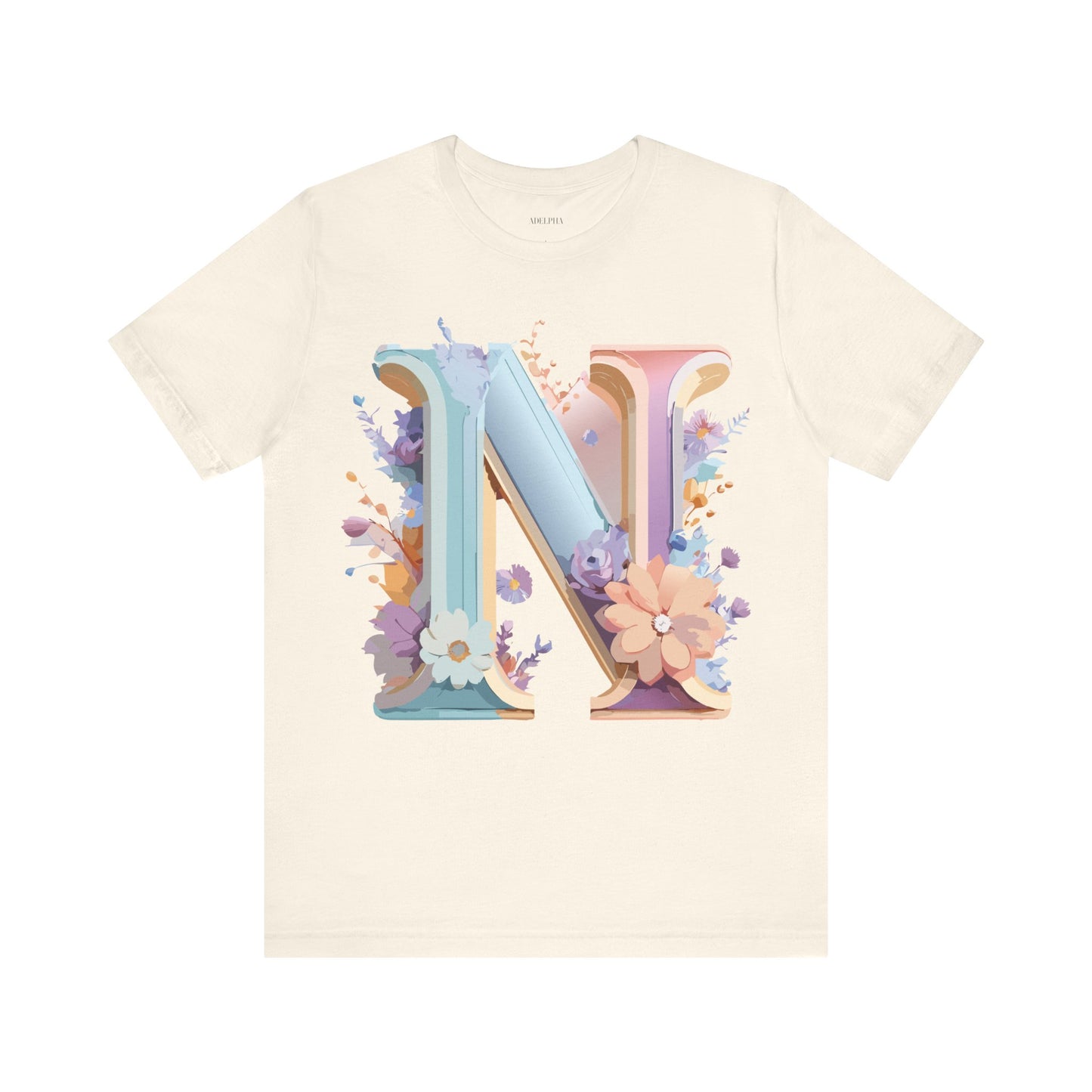 Natural Cotton Tee Shirt - Letters Collection - N Printify