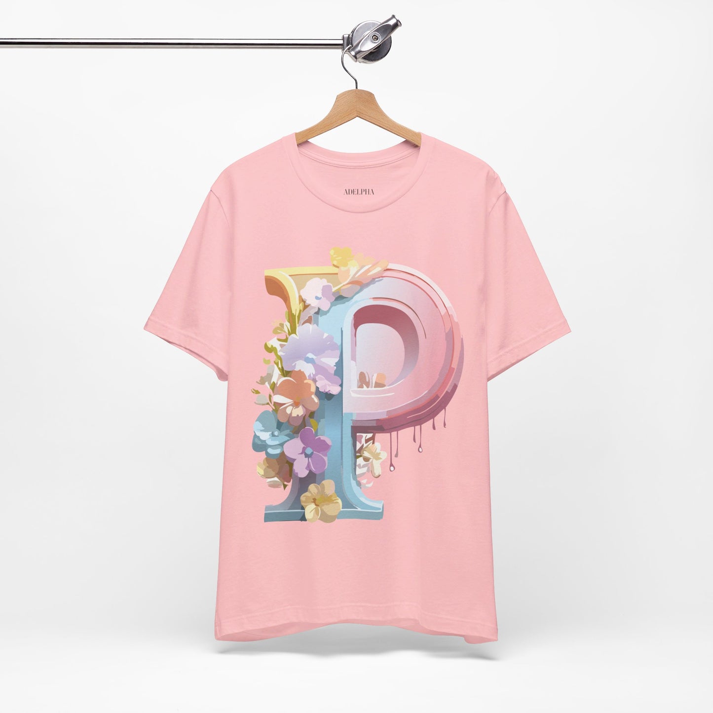 Natural Cotton Tee Shirt - Letters Collection - P Printify