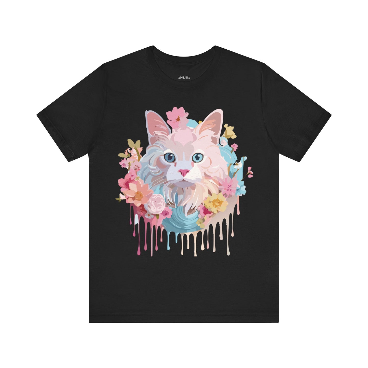 Natural Cotton Tee Shirt with Cat Printify