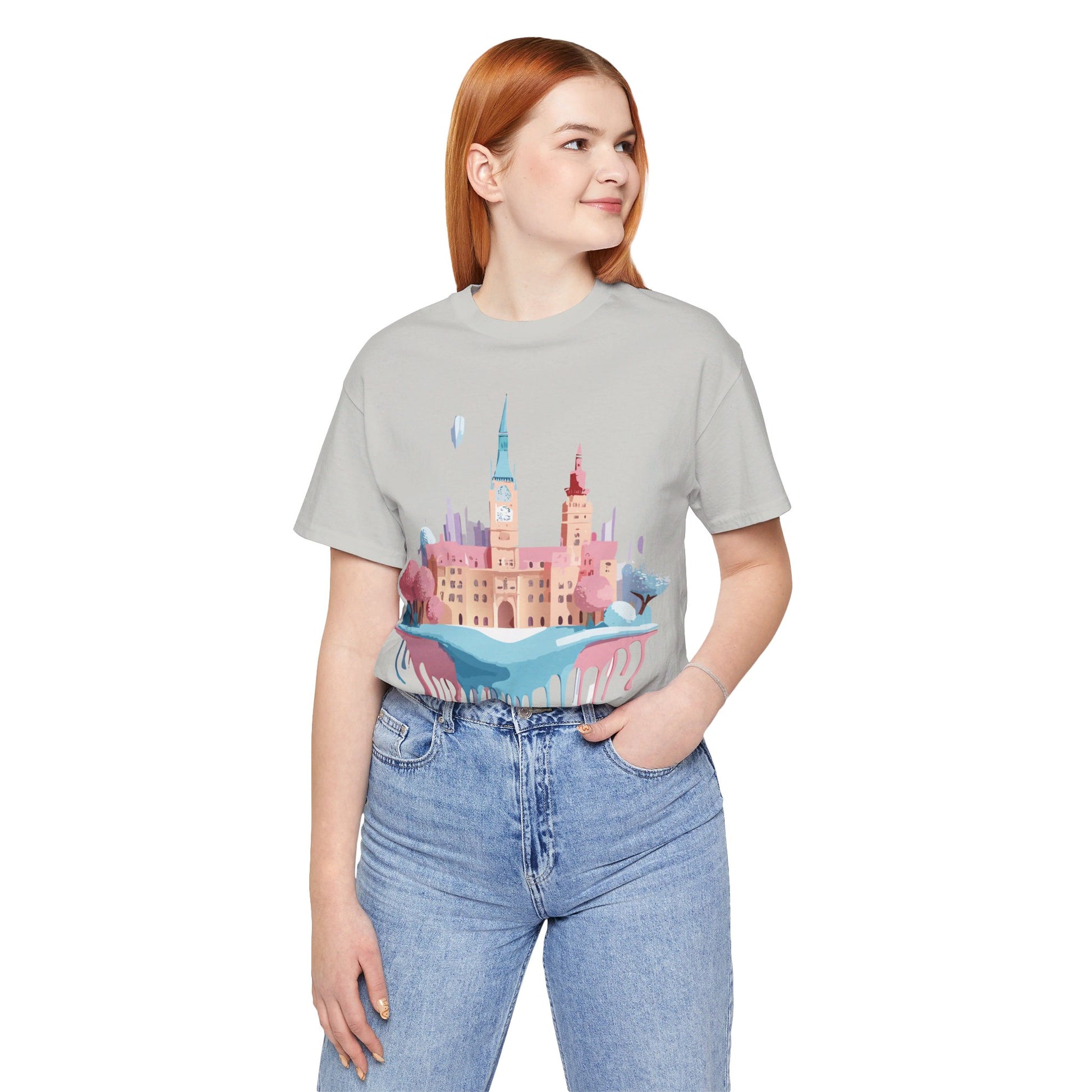 Natural Cotton Tee Shirt - Beautiful Places Collection - Prague Printify
