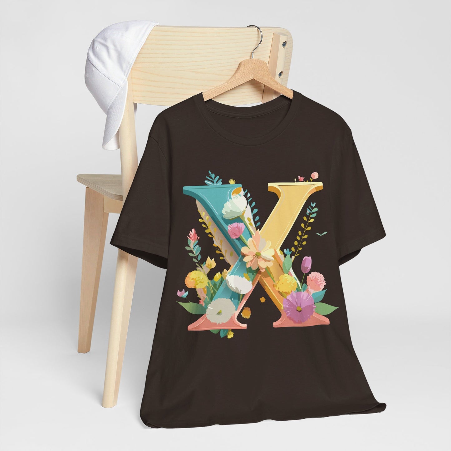 Natural Cotton Tee Shirt - Letters Collection - X Printify