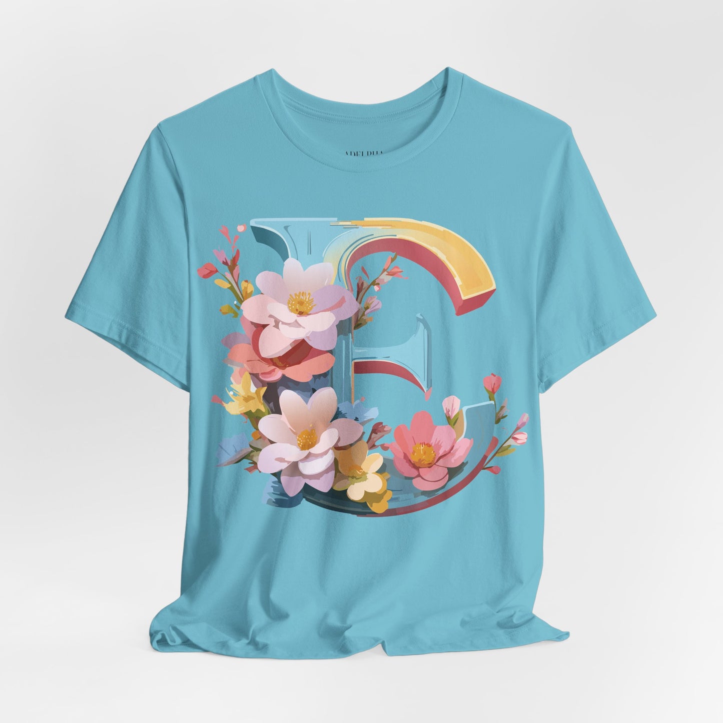 Natural Cotton Tee Shirt - Letters Collection - E Printify