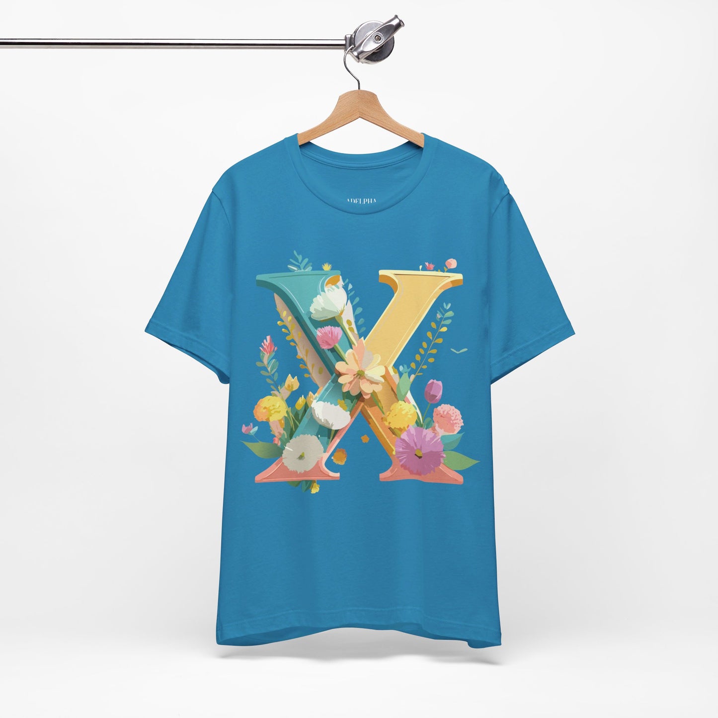 Natural Cotton Tee Shirt - Letters Collection - X Printify
