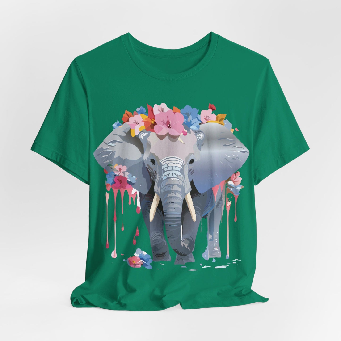Natural Cotton Tee Shirt with Elephant Printify