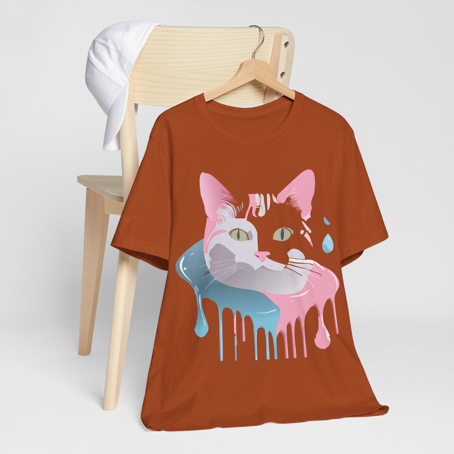 Natural Cotton Tee Shirt with Cat Printify