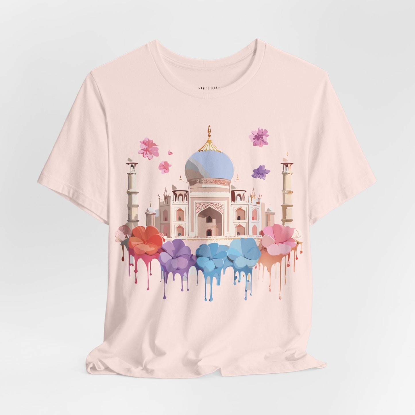 Natural Cotton Tee Shirt - Taj Mahal, India Printify