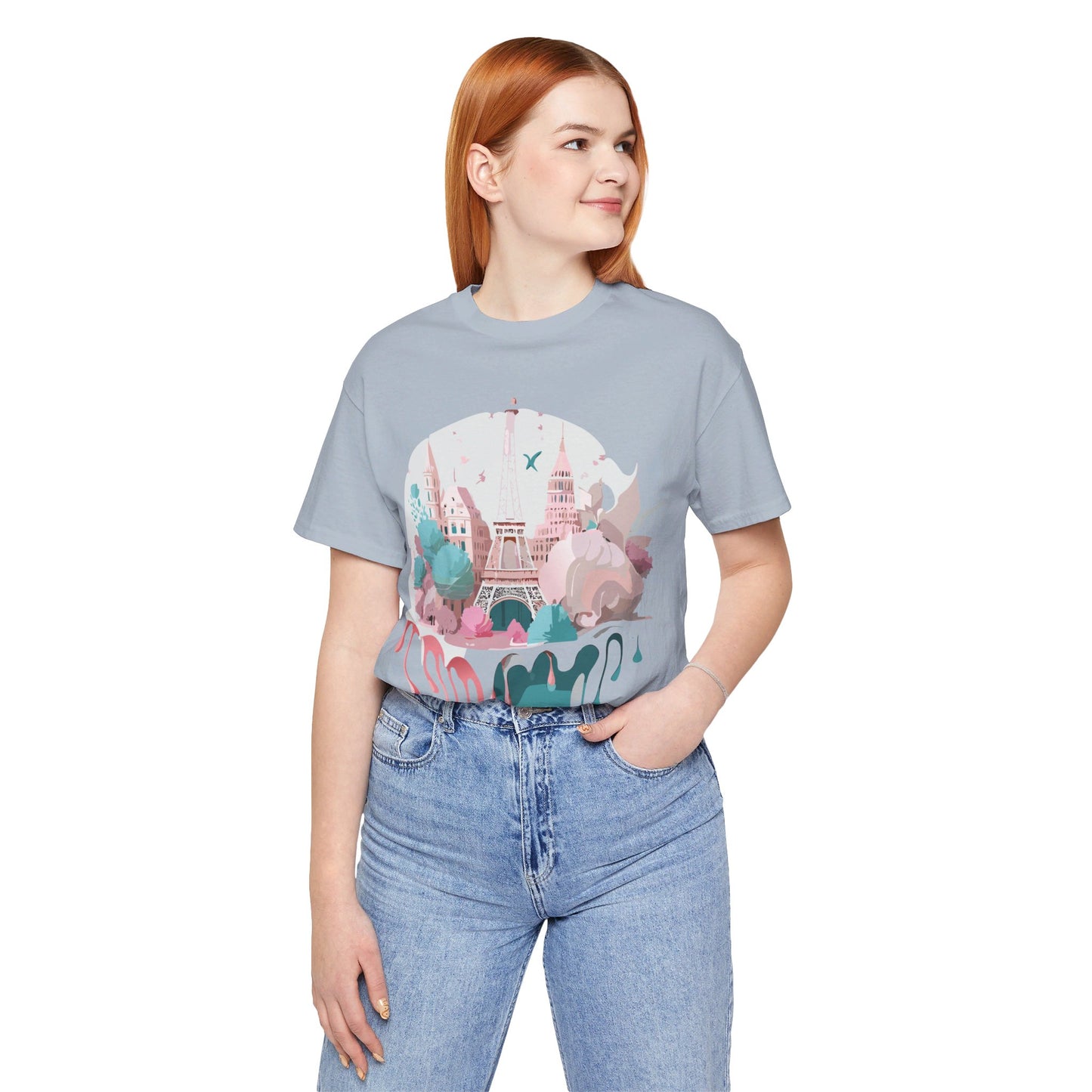 Natural Cotton Tee Shirt - Beautiful Places Collection - Paris Printify