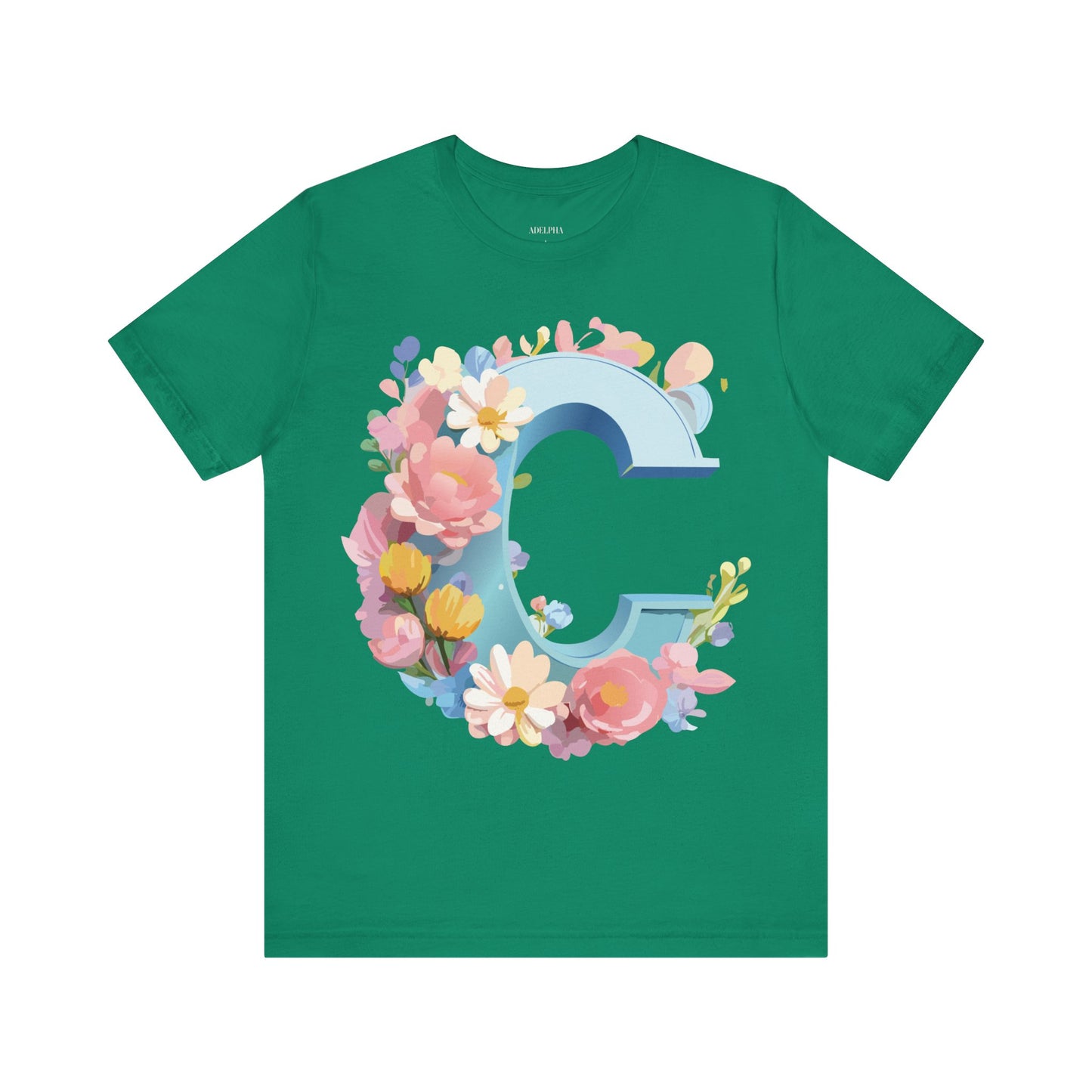 Natural Cotton Tee Shirt - Letters Collection - C Printify