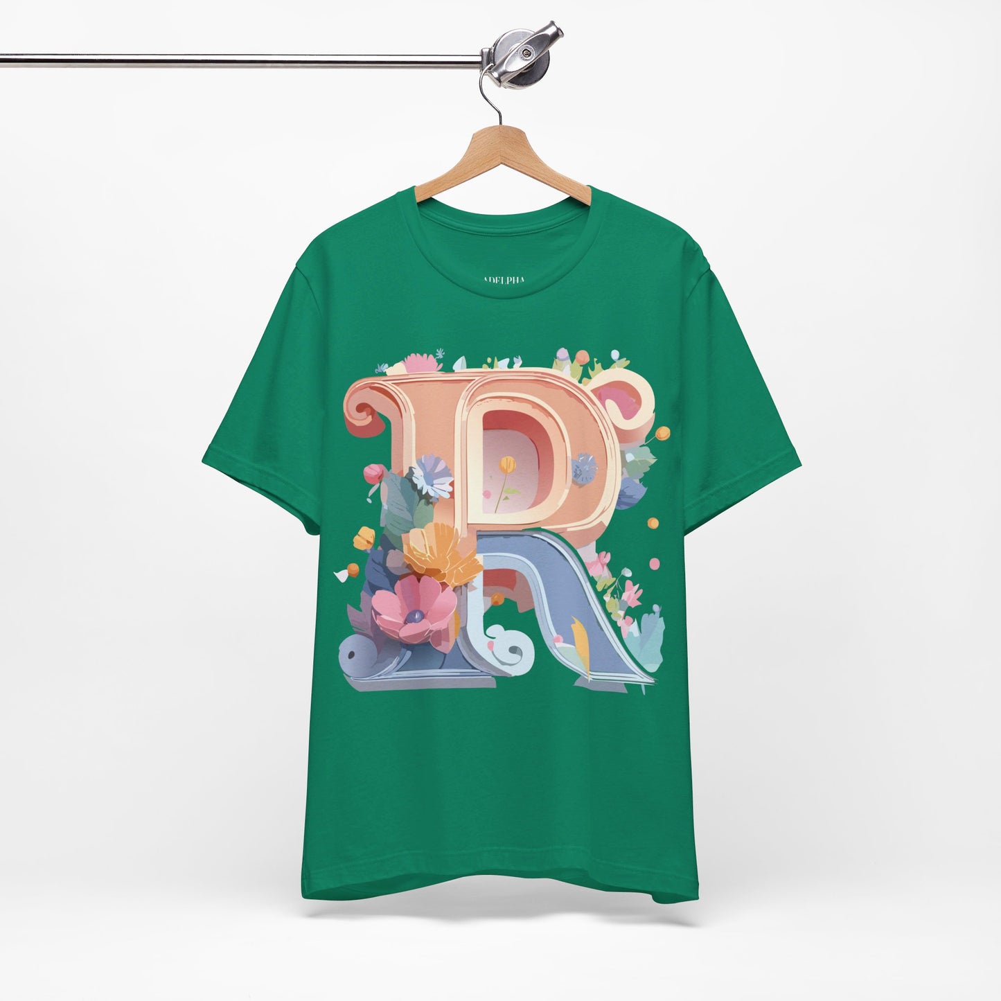 Natural Cotton Tee Shirt - Letters Collection - R Printify