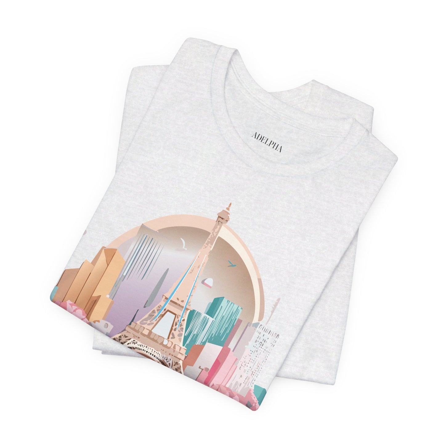 Natural Cotton Tee Shirt - Beautiful Places Collection - Paris Printify