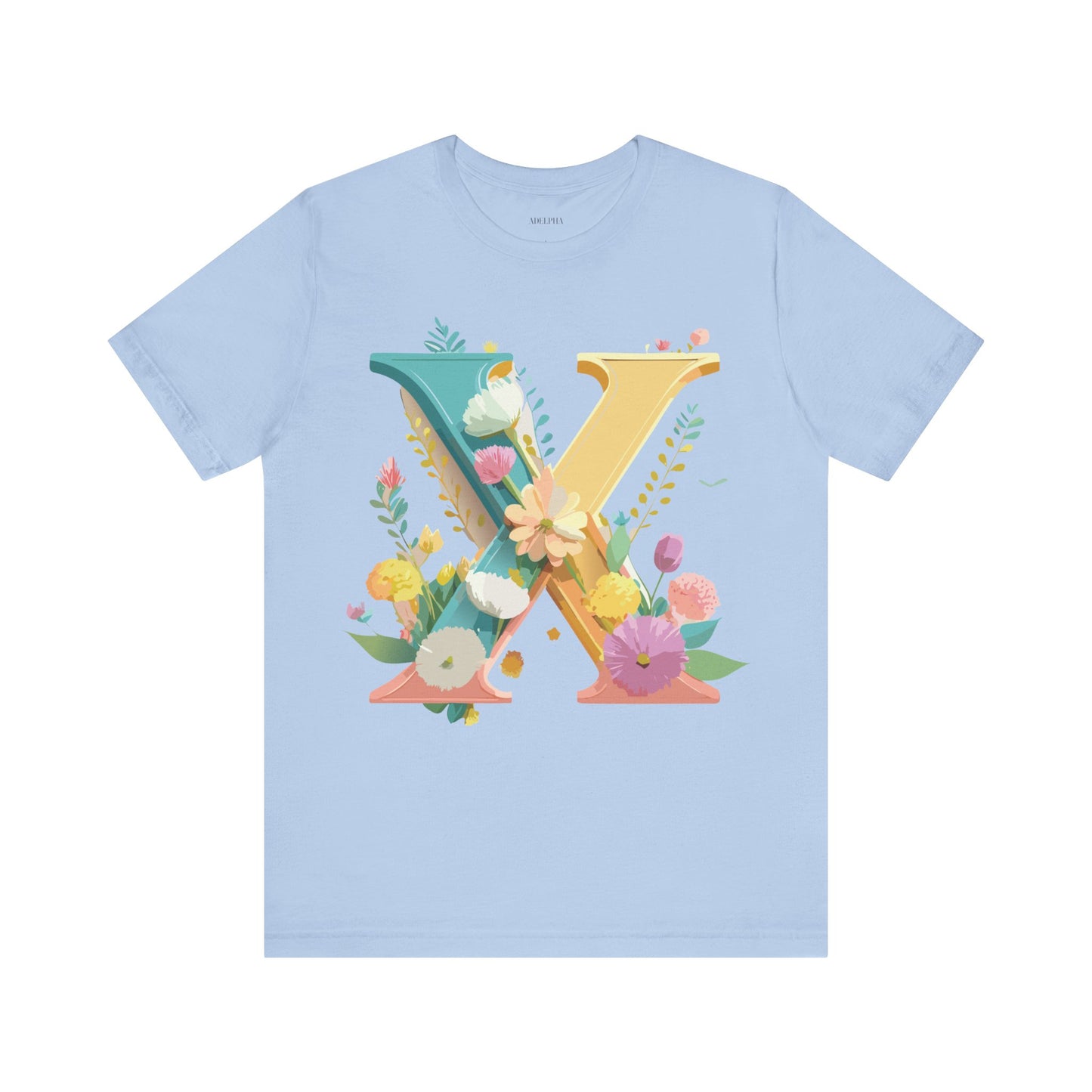 Natural Cotton Tee Shirt - Letters Collection - X Printify