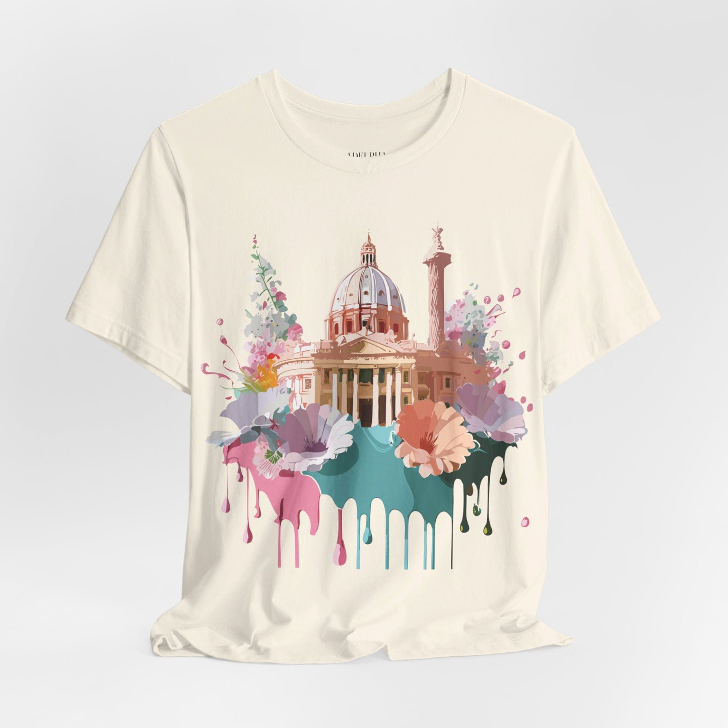 Natural Cotton Tee Shirt - Beautiful Places Collection - Rome Printify