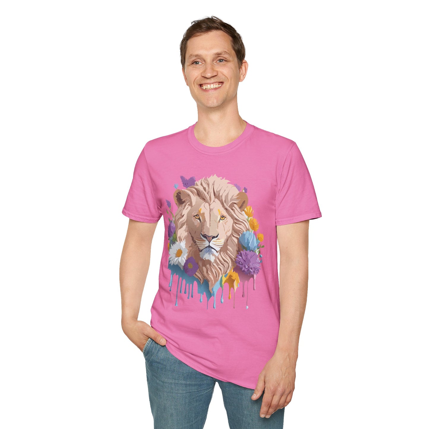 Lion Shirt, Shirt with Lion, Floral Lion Tee, Shirt with Animals