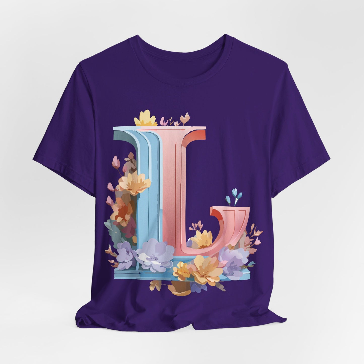 Natural Cotton Tee Shirt - Letters Collection - L Printify