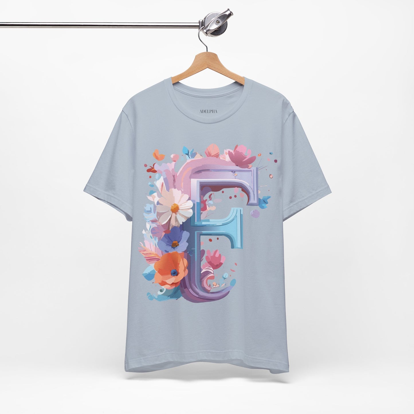 Natural Cotton Tee Shirt - Letters Collection - F Printify