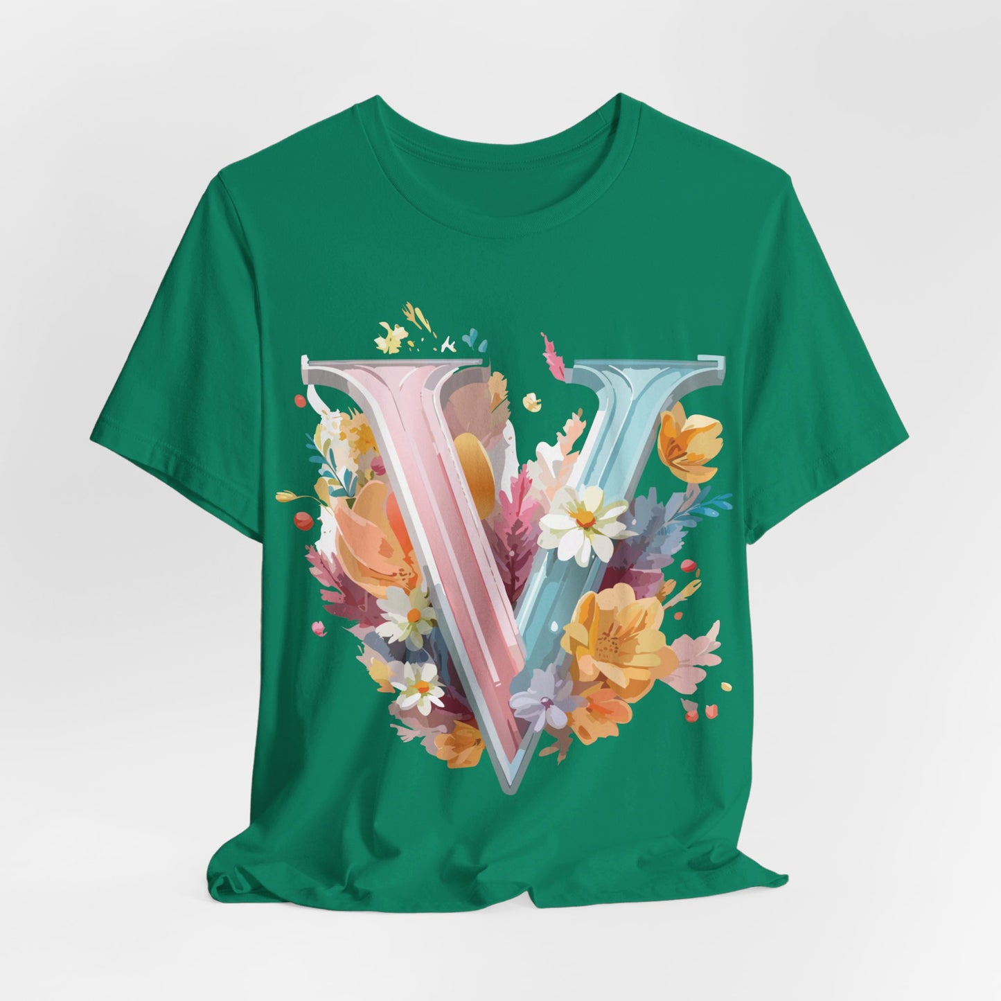Natural Cotton Tee Shirt - Letters Collection - V Printify