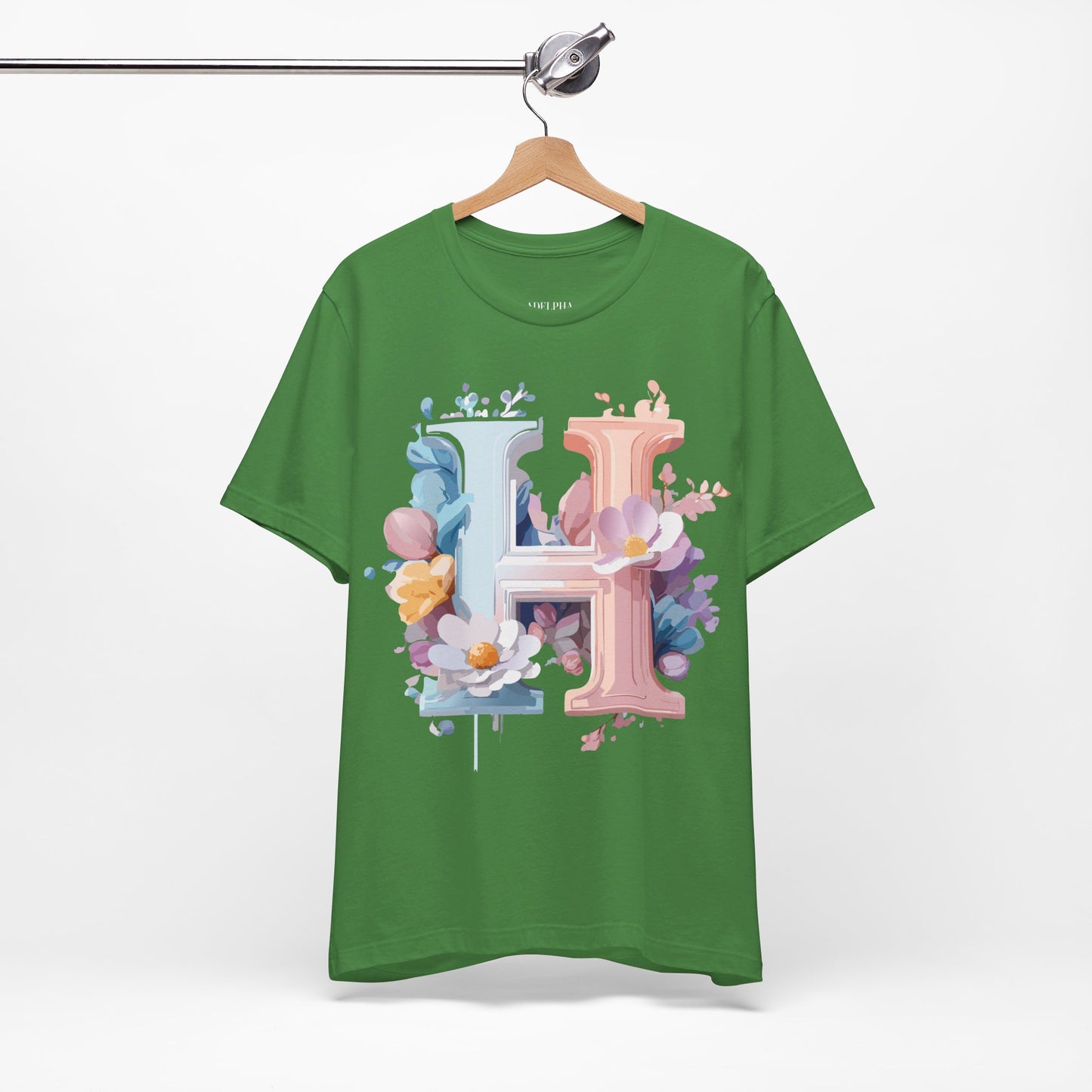 Natural Cotton Tee Shirt - Letters Collection - H Printify