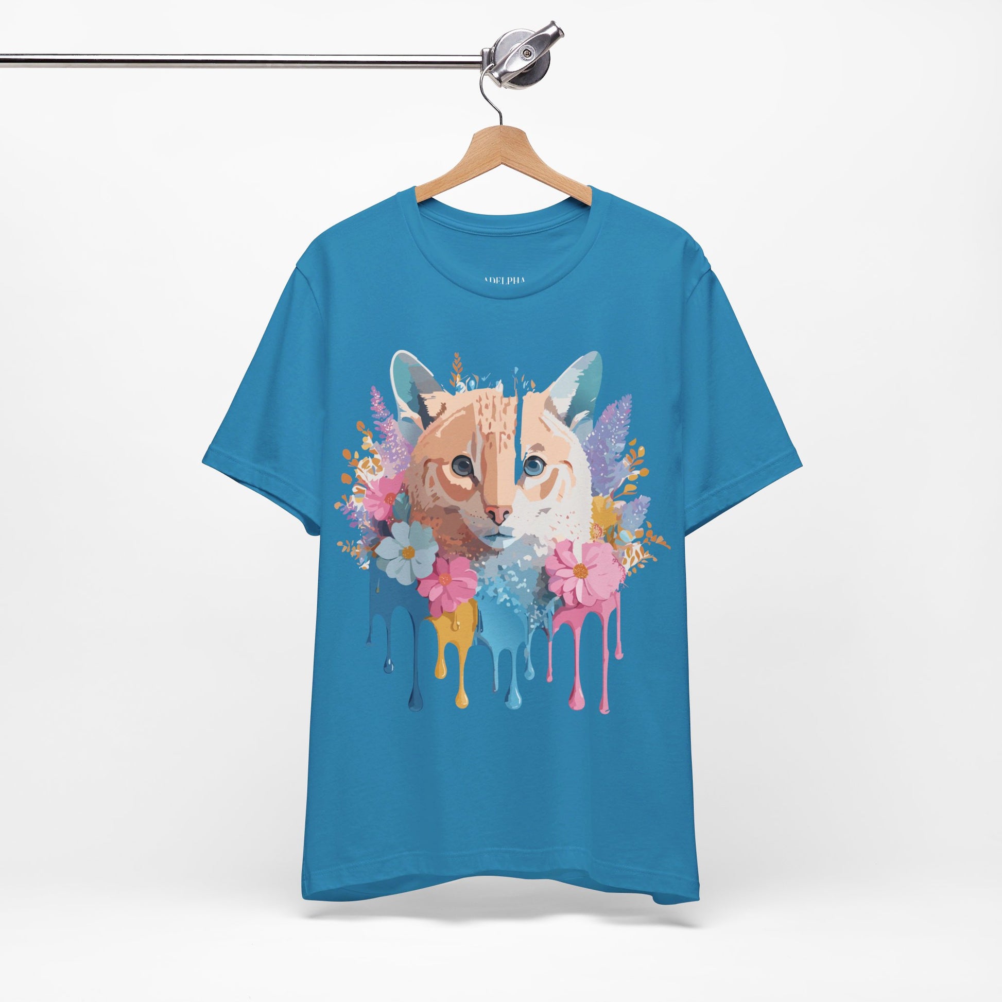 Natural Cotton Tee Shirt with Cat Printify