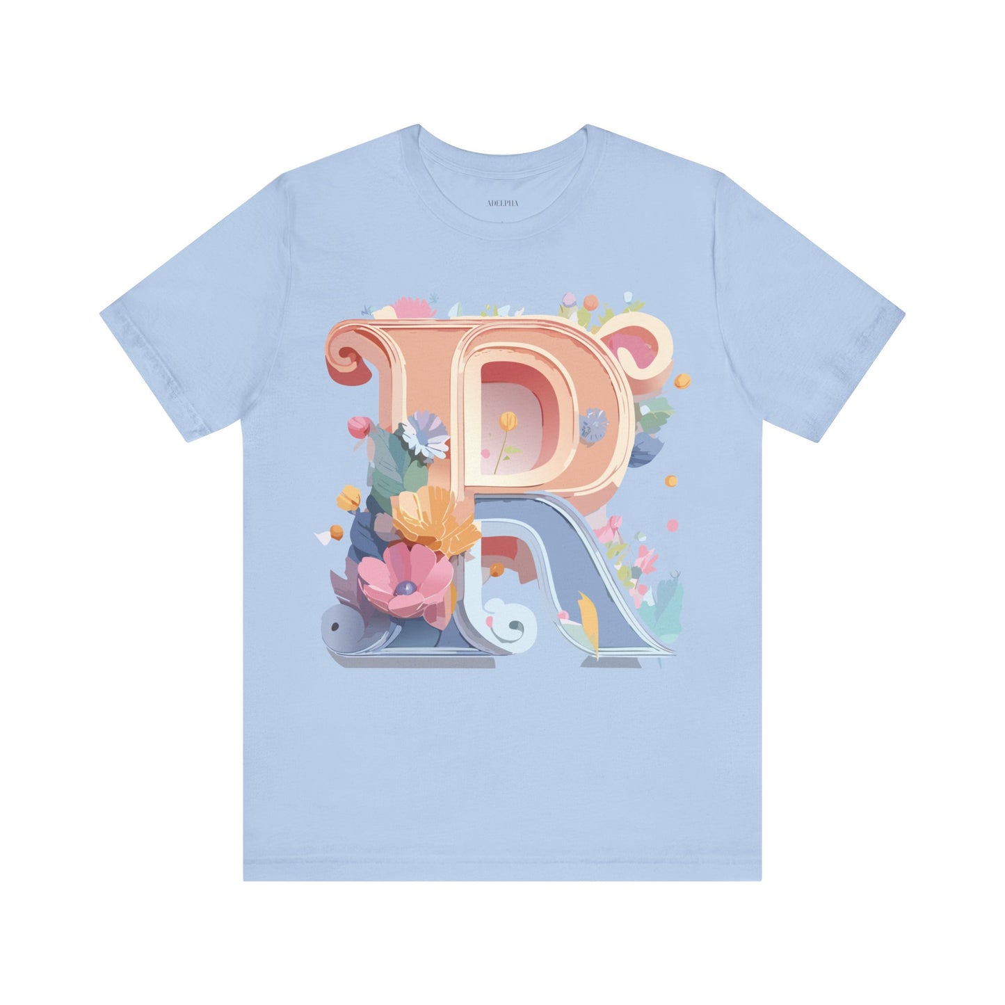 Natural Cotton Tee Shirt - Letters Collection - R Printify
