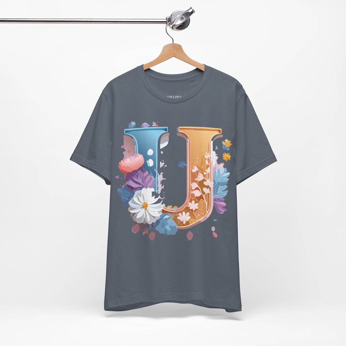 Natural Cotton Tee Shirt - Letters Collection - U Printify