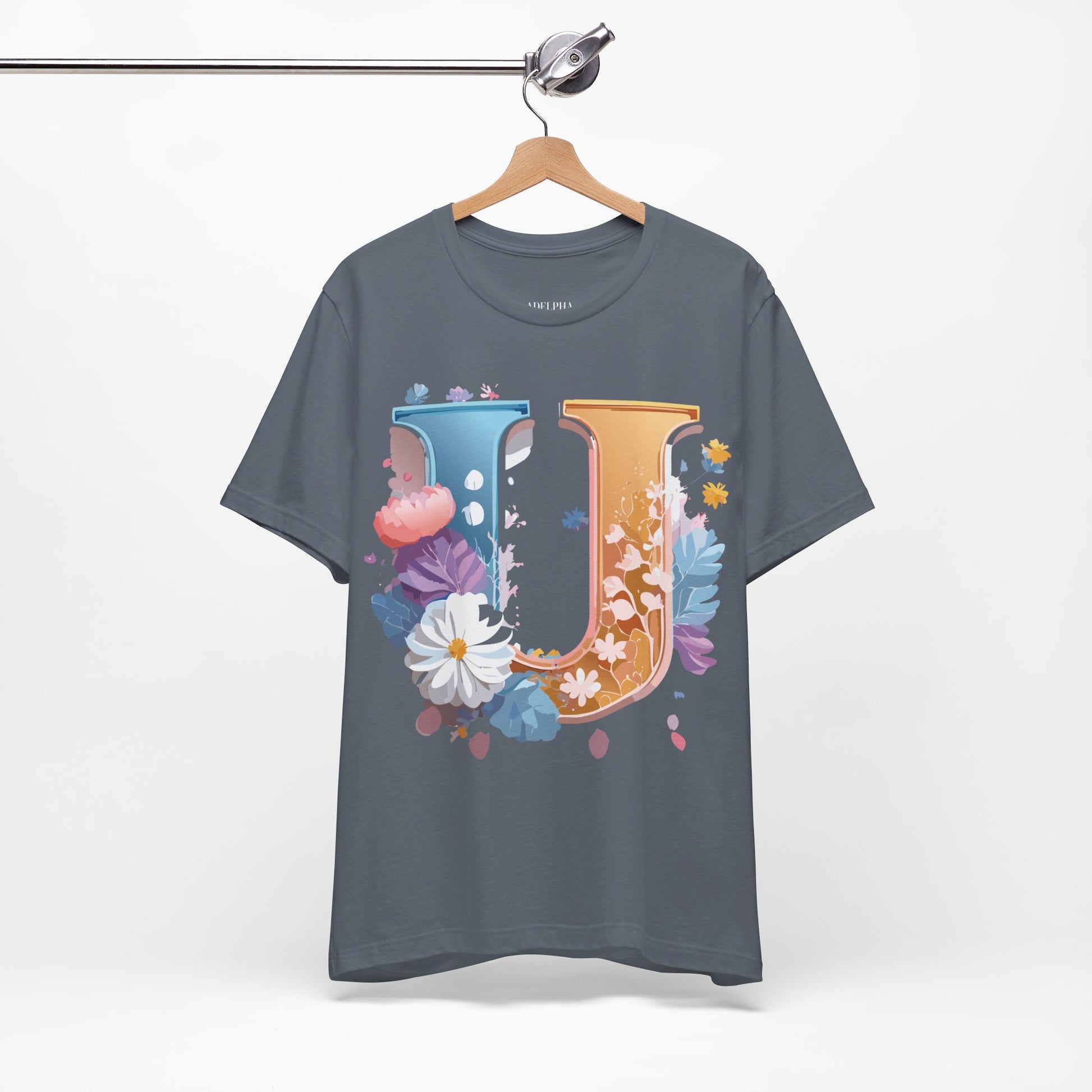 Natural Cotton Tee Shirt - Letters Collection - U Printify