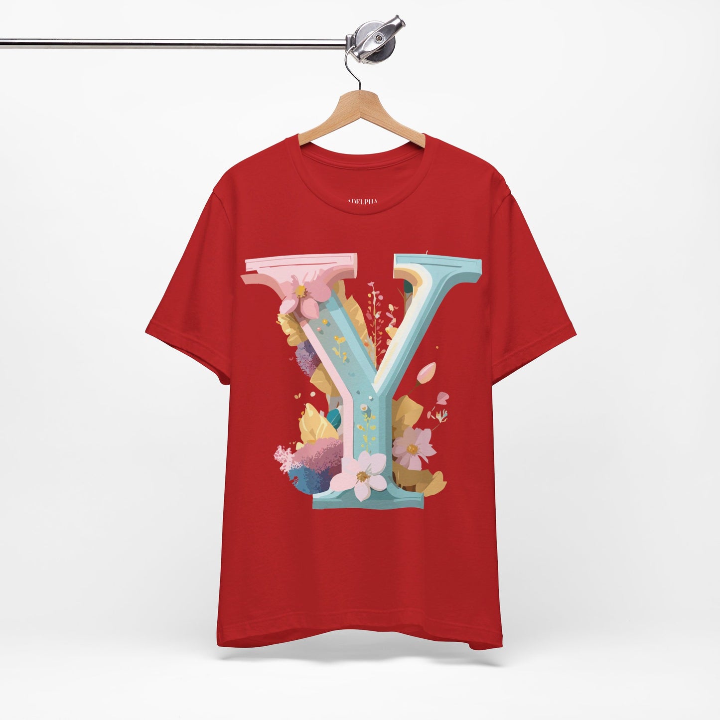 Natural Cotton Tee Shirt - Letters Collection - Y Printify