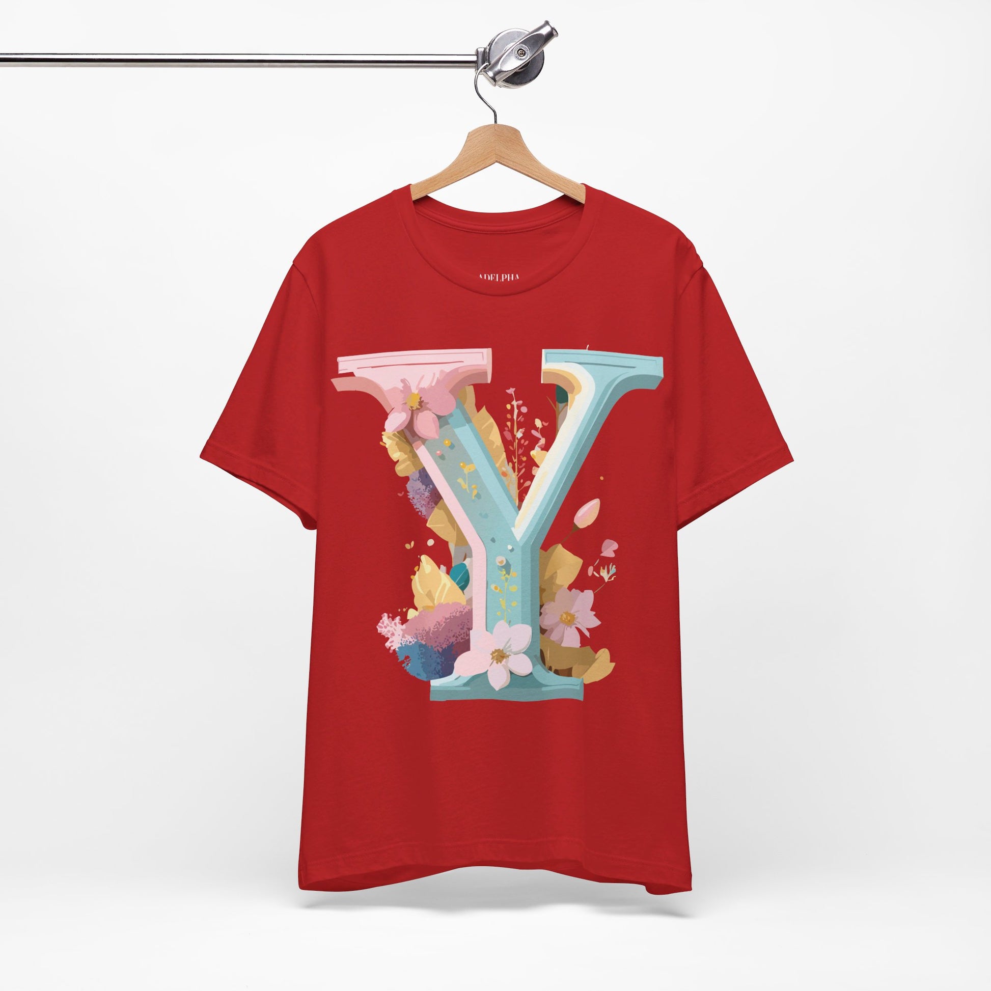 Natural Cotton Tee Shirt - Letters Collection - Y Printify