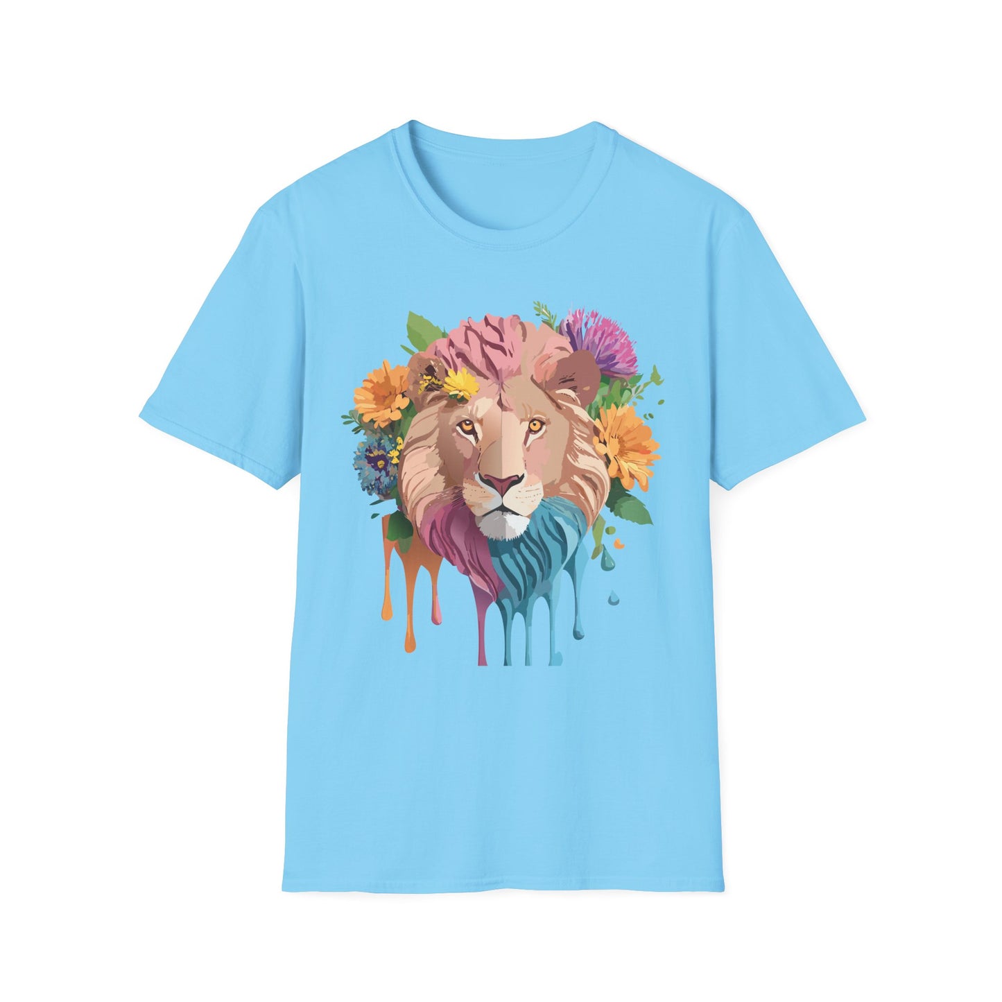 Lion Shirt, Shirt with Lion, Floral Lion Tee, Shirt with Animals
