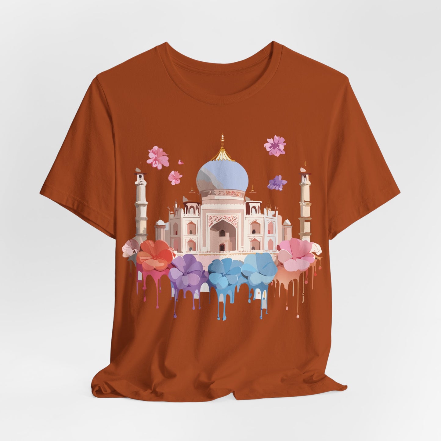Natural Cotton Tee Shirt - Taj Mahal, India Printify