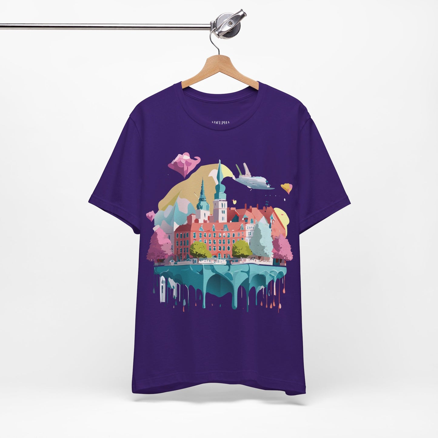 Natural Cotton Tee Shirt - Beautiful Places Collection - Warnemünde and Rostock - Germany Printify