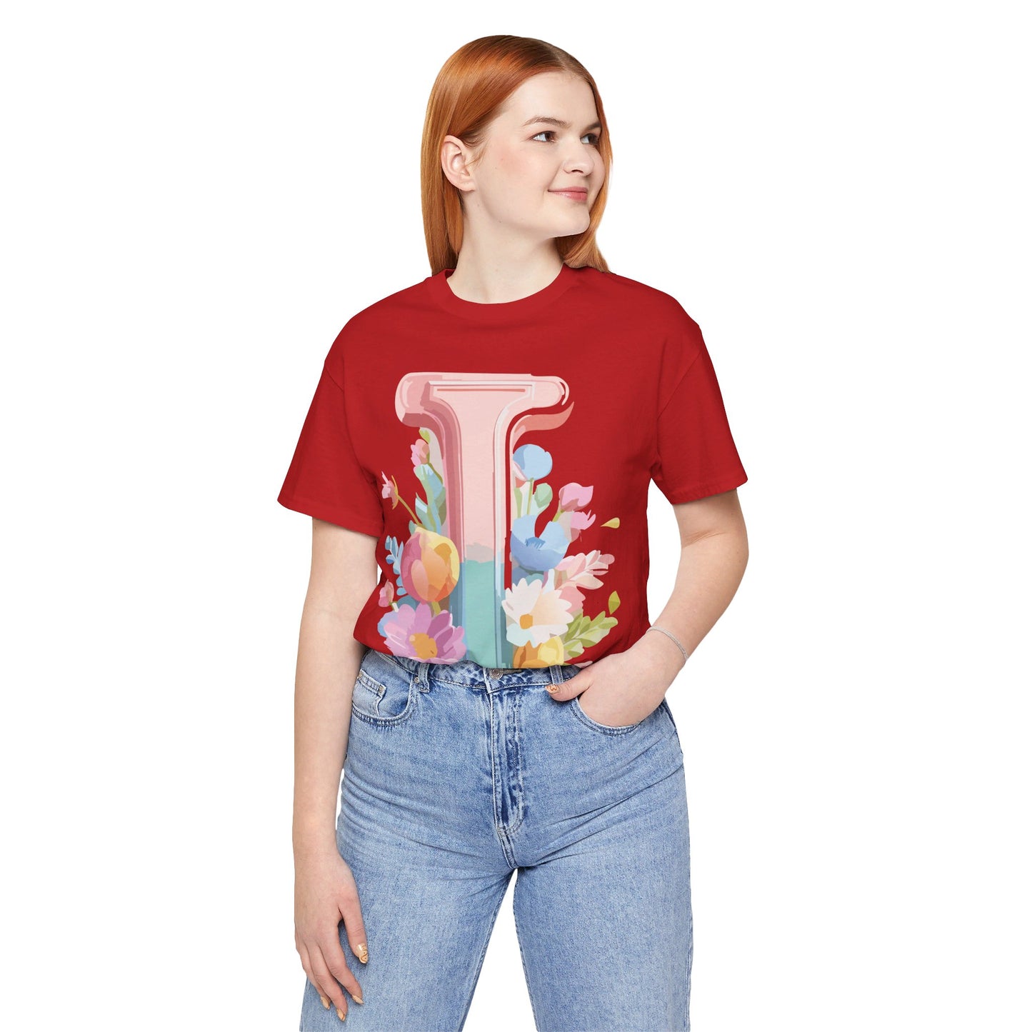 Natural Cotton Tee Shirt - Letters Collection - I Printify