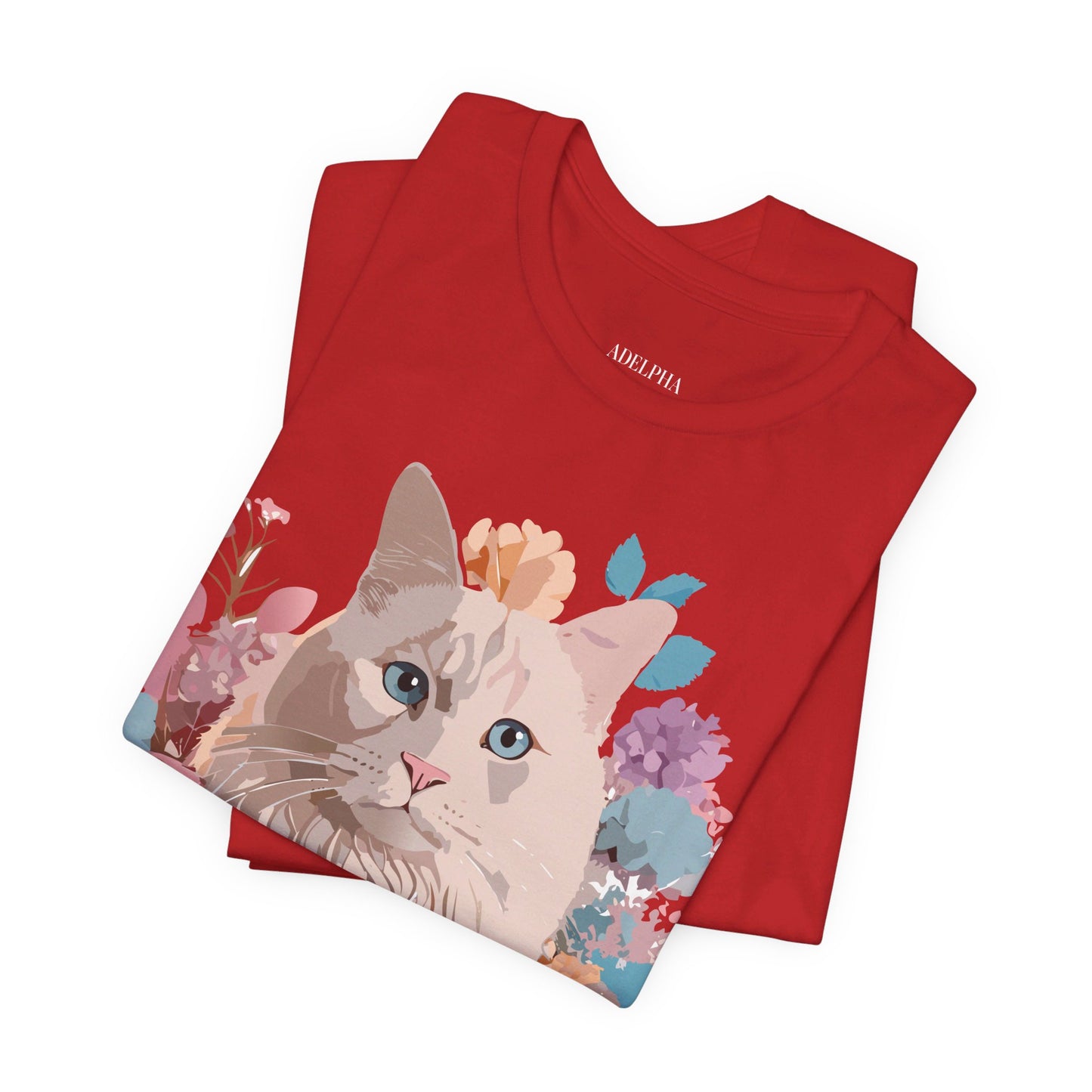 Natural Cotton Tee Shirt with Cat Printify