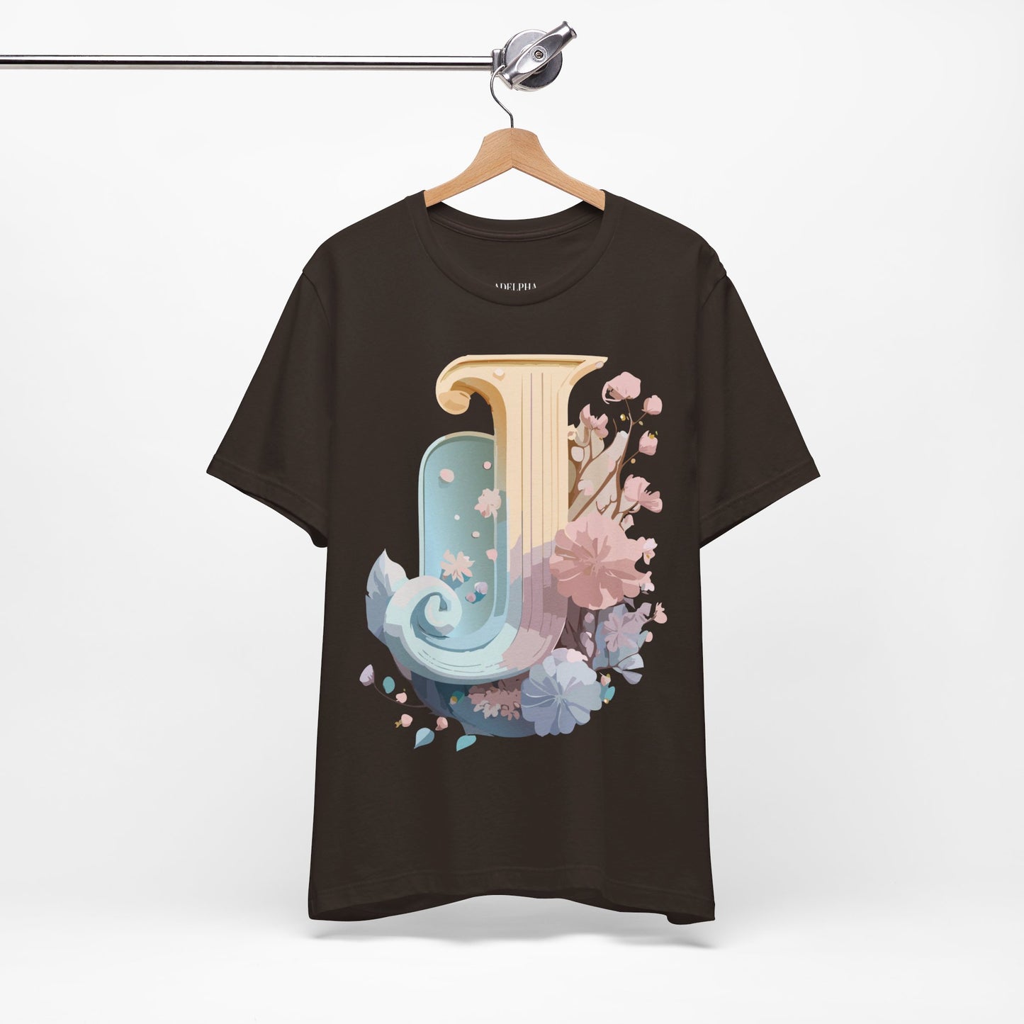 Natural Cotton Tee Shirt - Letters Collection - J Printify