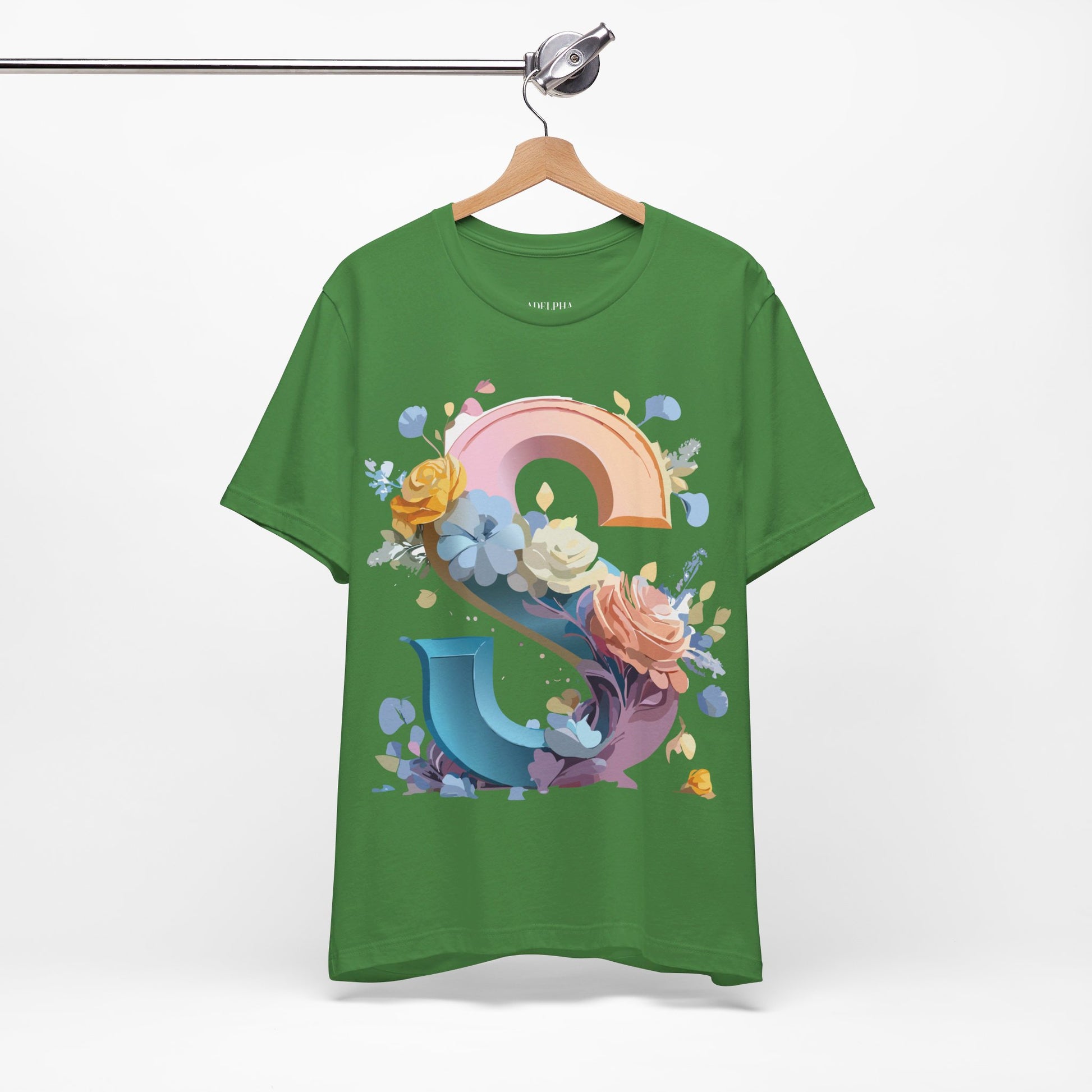 Natural Cotton Tee Shirt - Letters Collection - S Printify