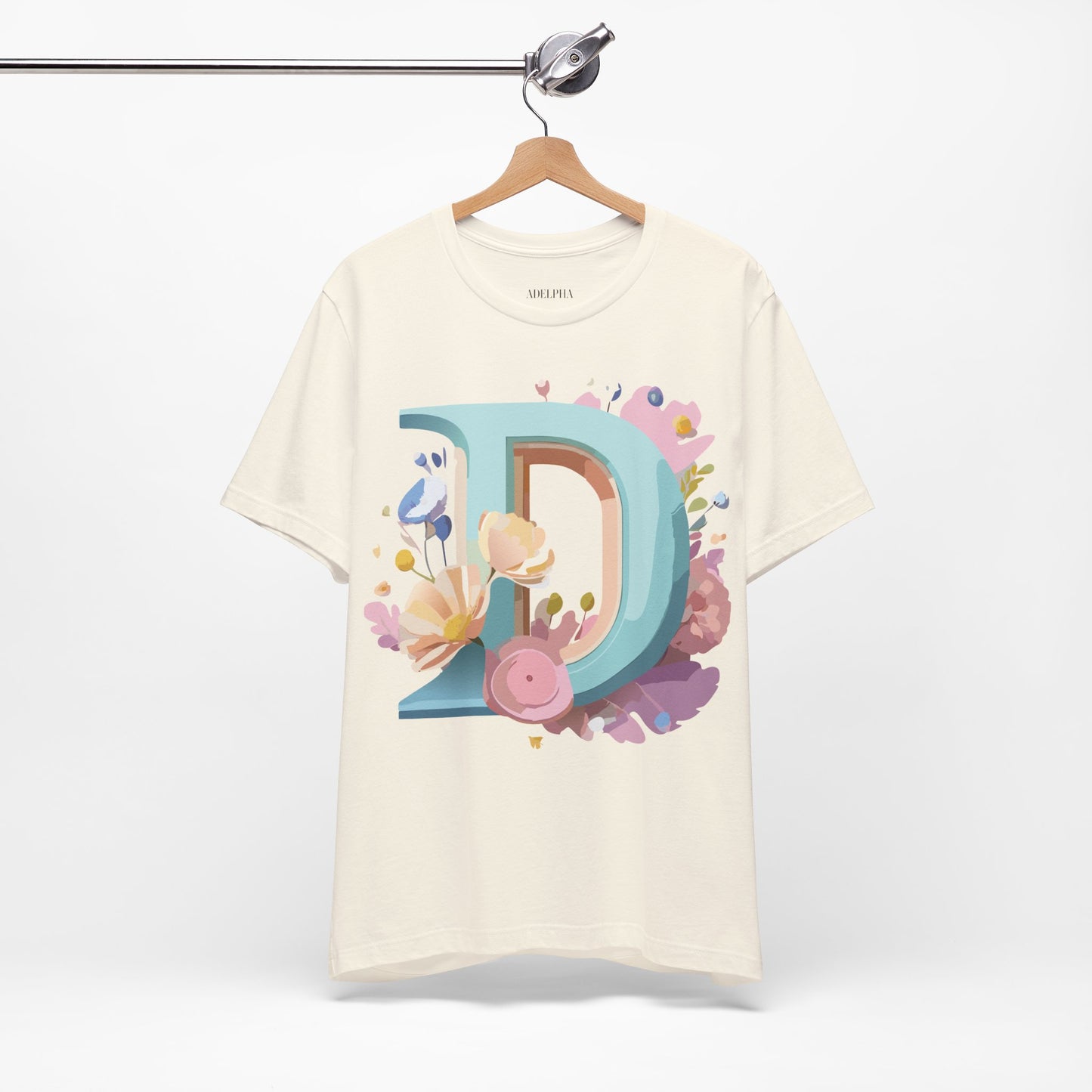 Natural Cotton Tee Shirt - Letters Collection - D Printify