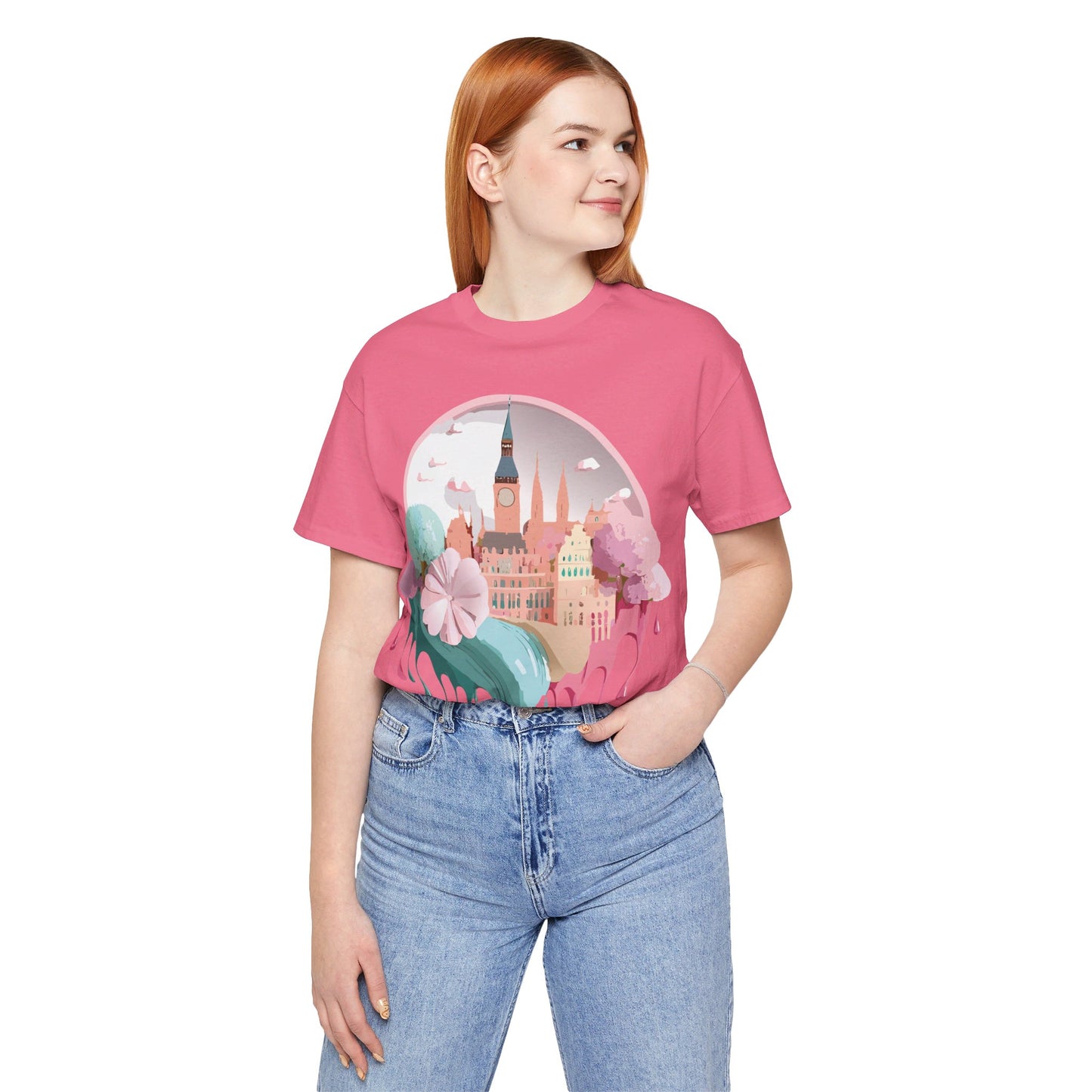 Natural Cotton Tee Shirt - Beautiful Places Collection - Prague Printify