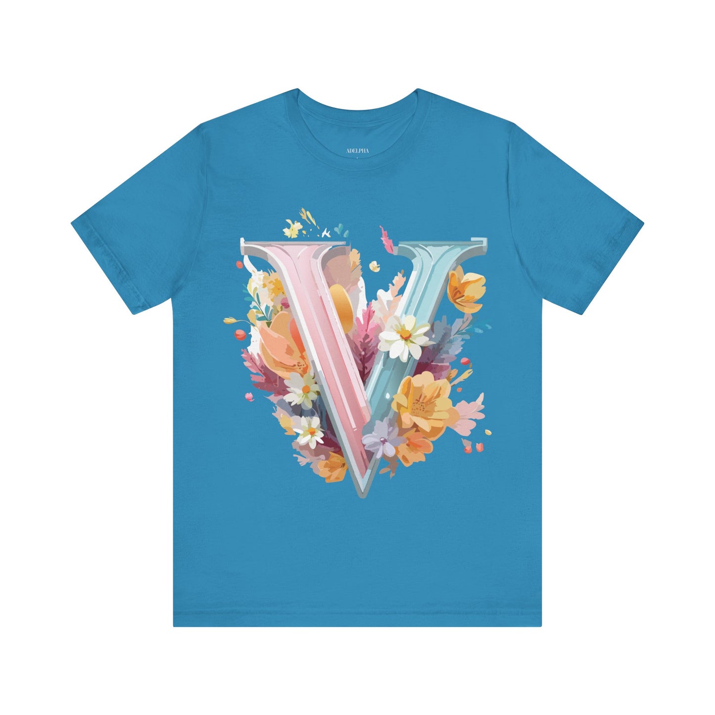 Natural Cotton Tee Shirt - Letters Collection - V Printify