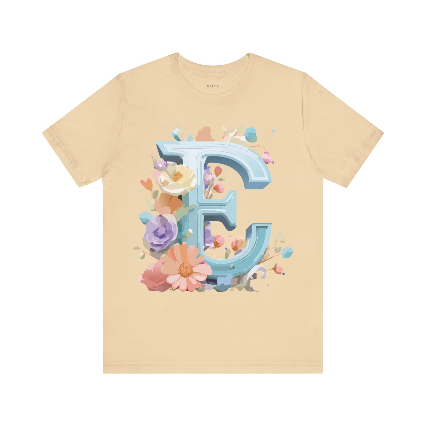 Natural Cotton Tee Shirt - Letters Collection - E Printify