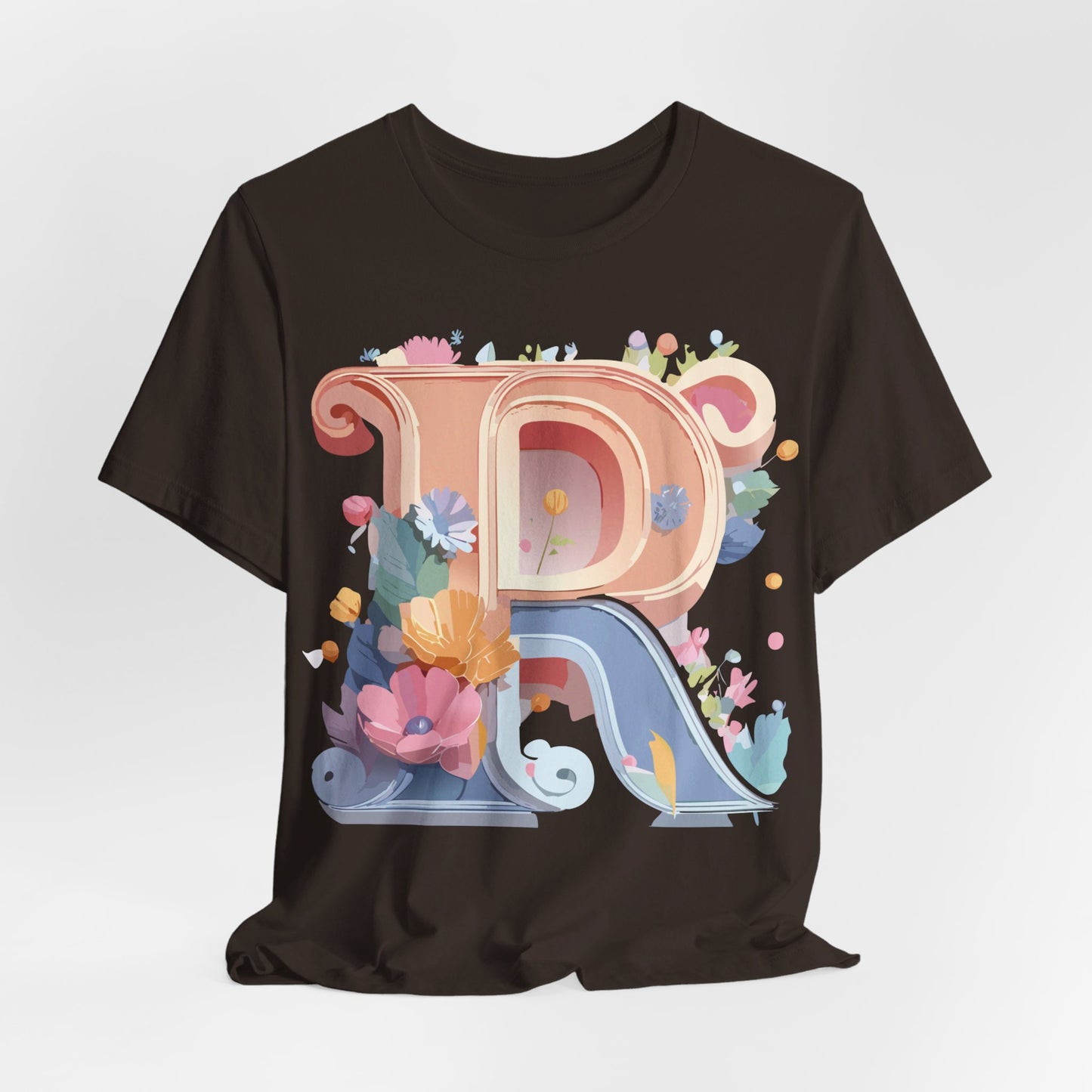 Natural Cotton Tee Shirt - Letters Collection - R Printify